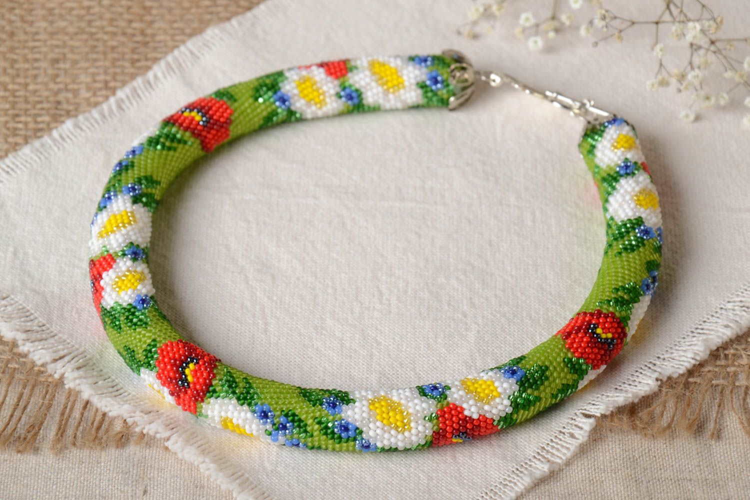 Handmade necklace beaded necklace ethnic jewelry summer accessories gift for her photo 1