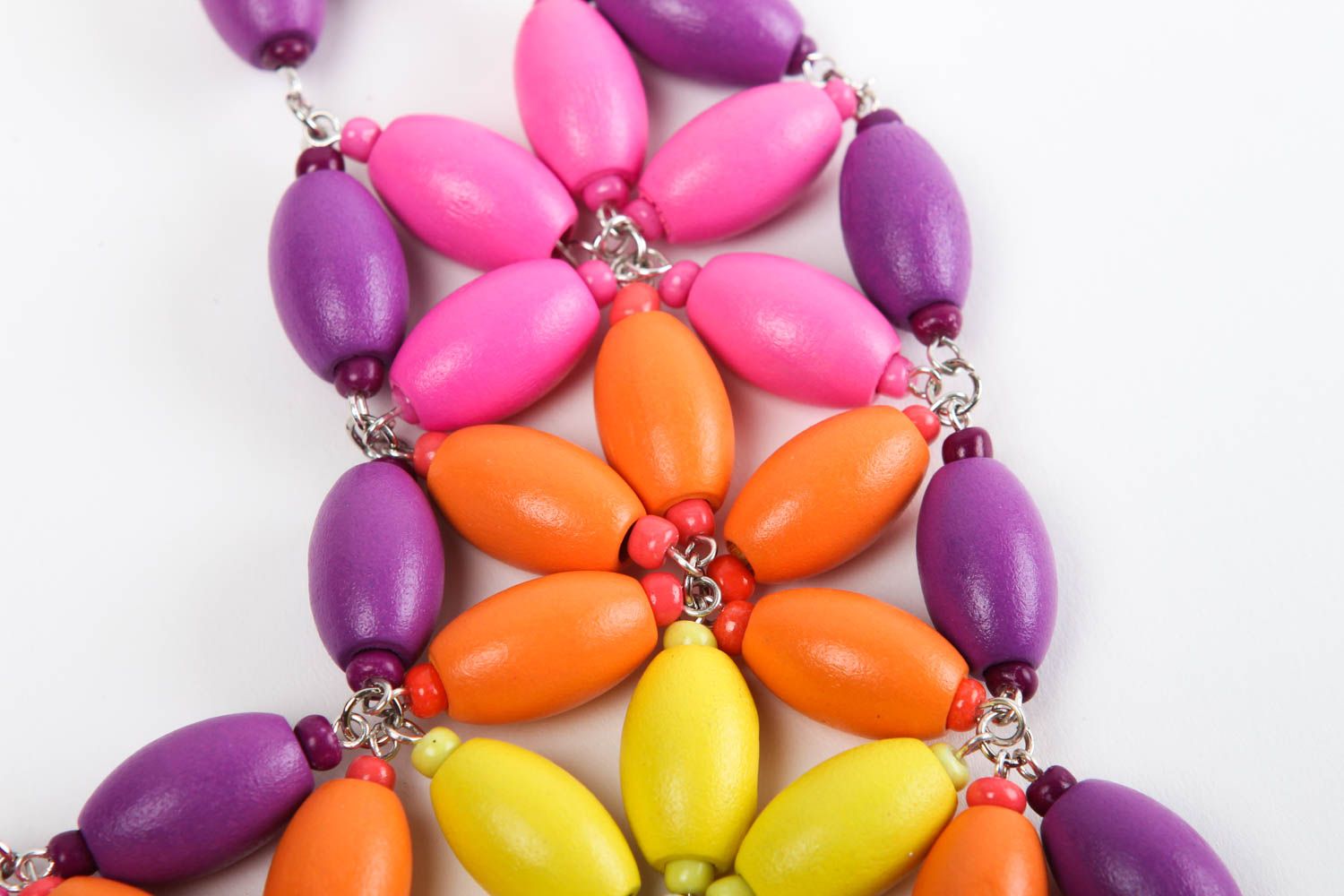Colored bright necklace handmade stylish accessories beautiful jewelry photo 3