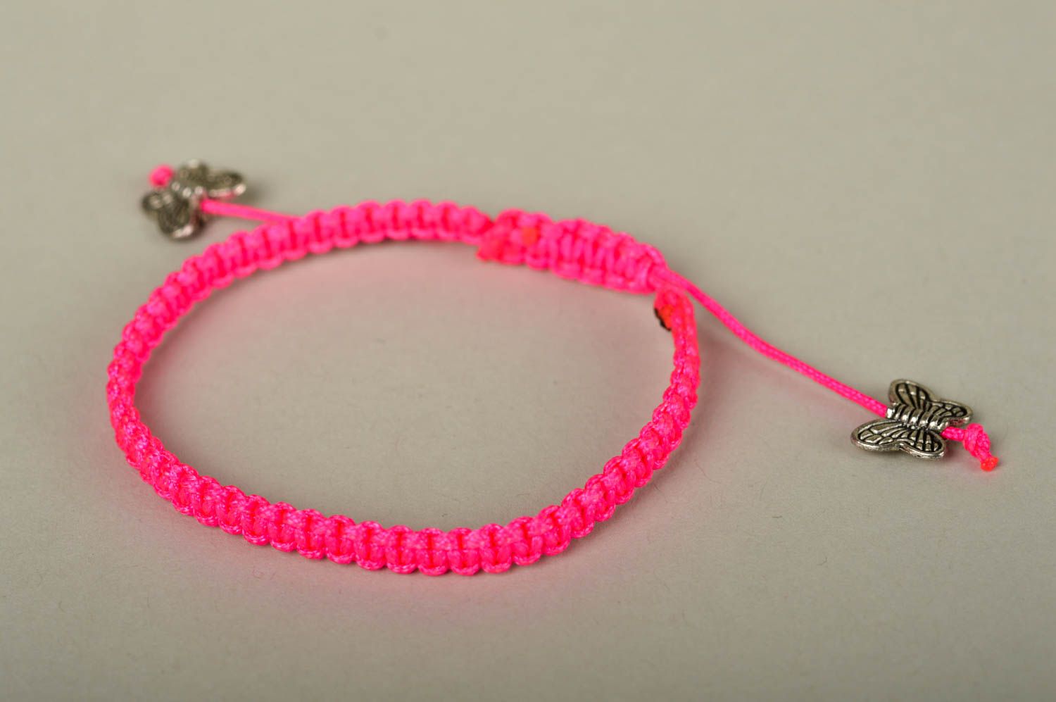 Украшение ручной работы модный браслет ярко розовый красивый браслет Бабочки фото 3
