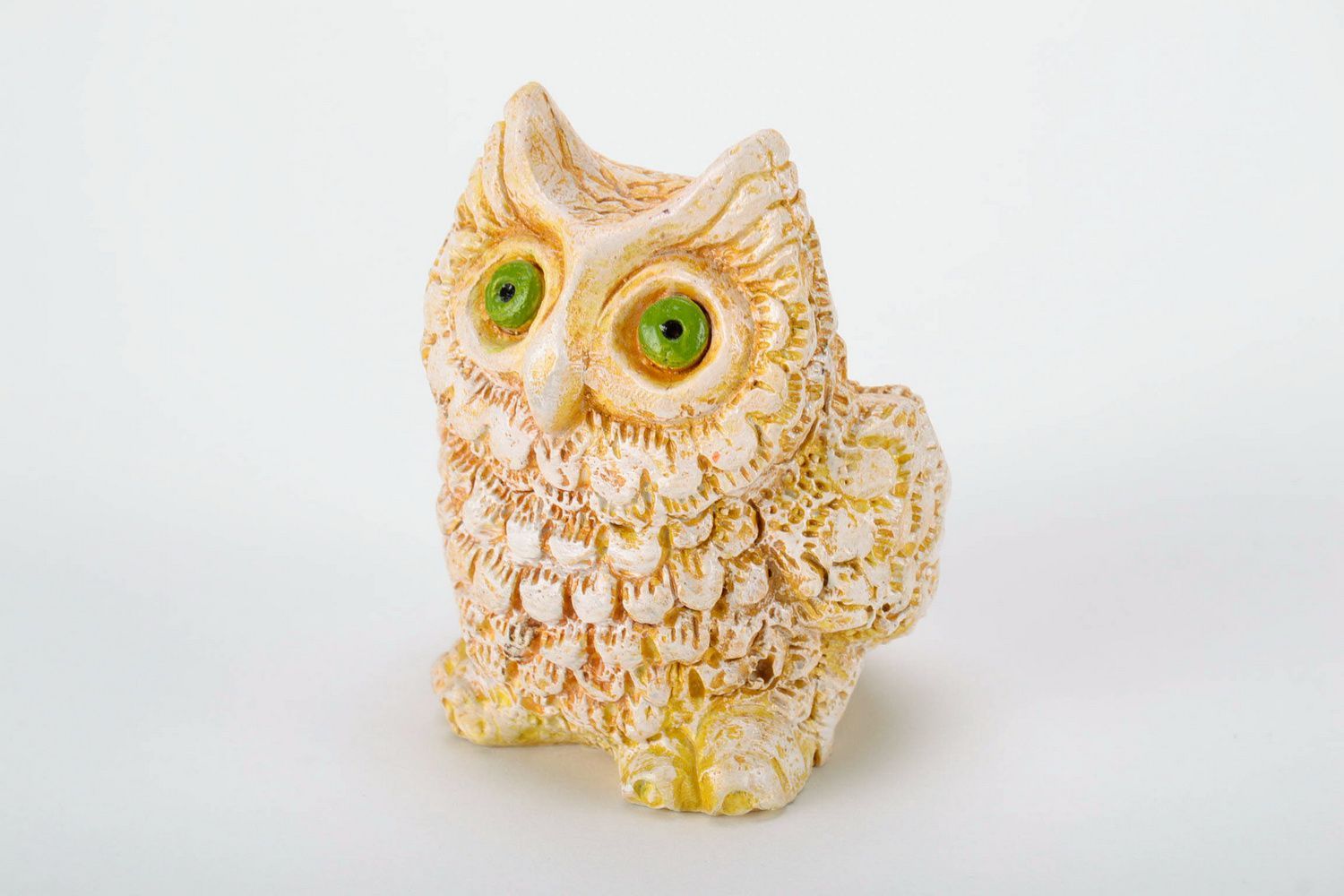 Statuette made of sculptural plaster in the form of owl photo 2