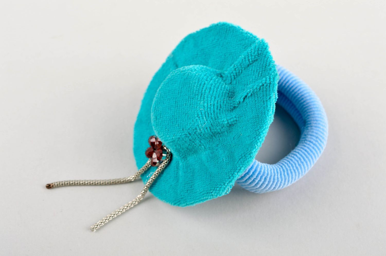 Goma para el pelo con sombrero artesanal regalo original accesorio para niñas foto 2