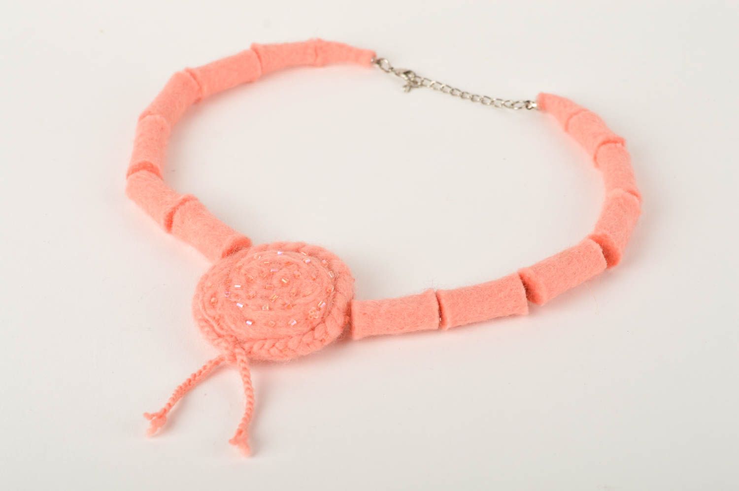 Handmade necklace designer woolen necklace for women gift ideas unusual jewelry photo 5