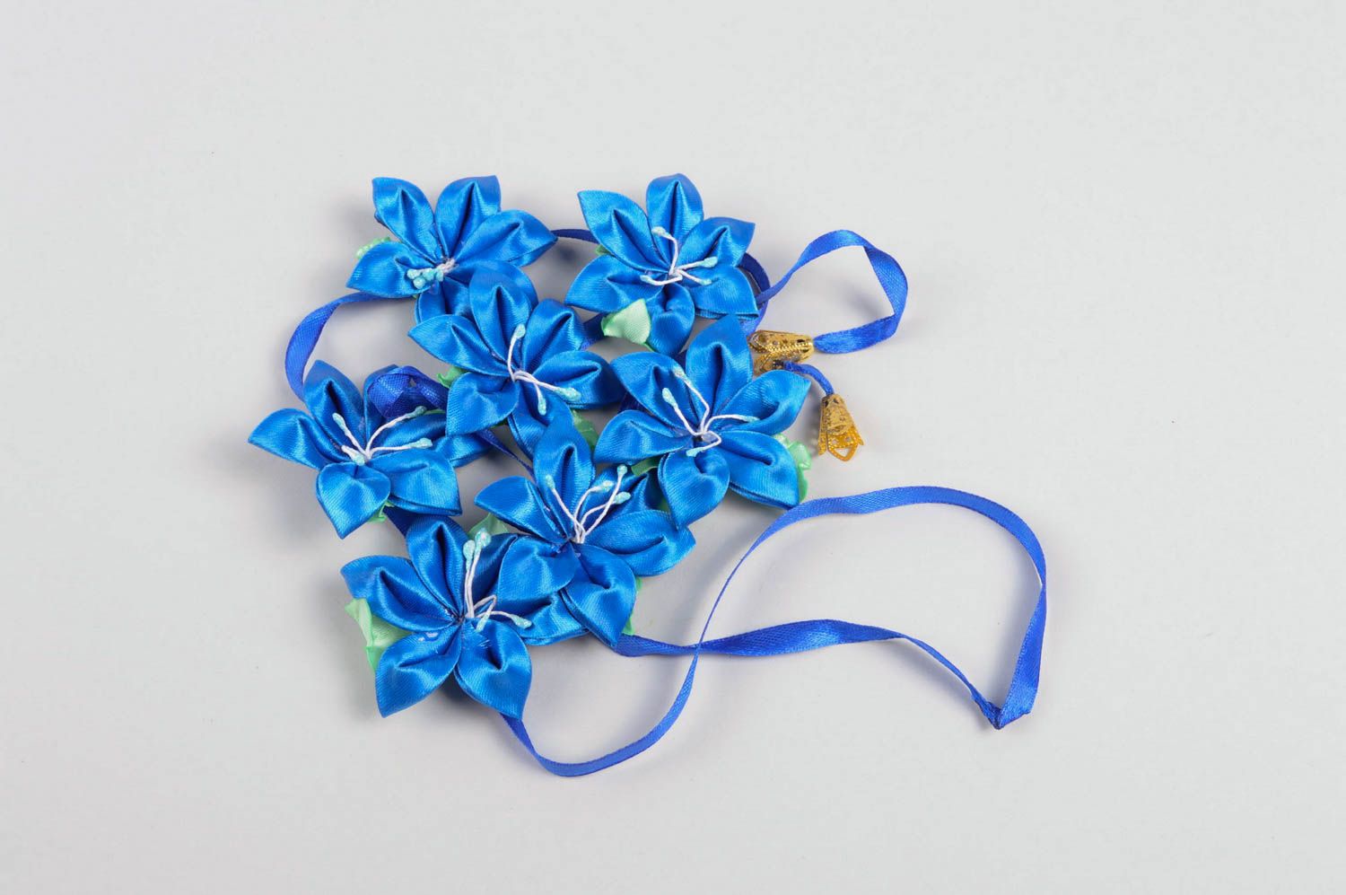 Handgemachter Schmuck dünnes Haarband Accessoire für Haare blau Haar Schmuck foto 4