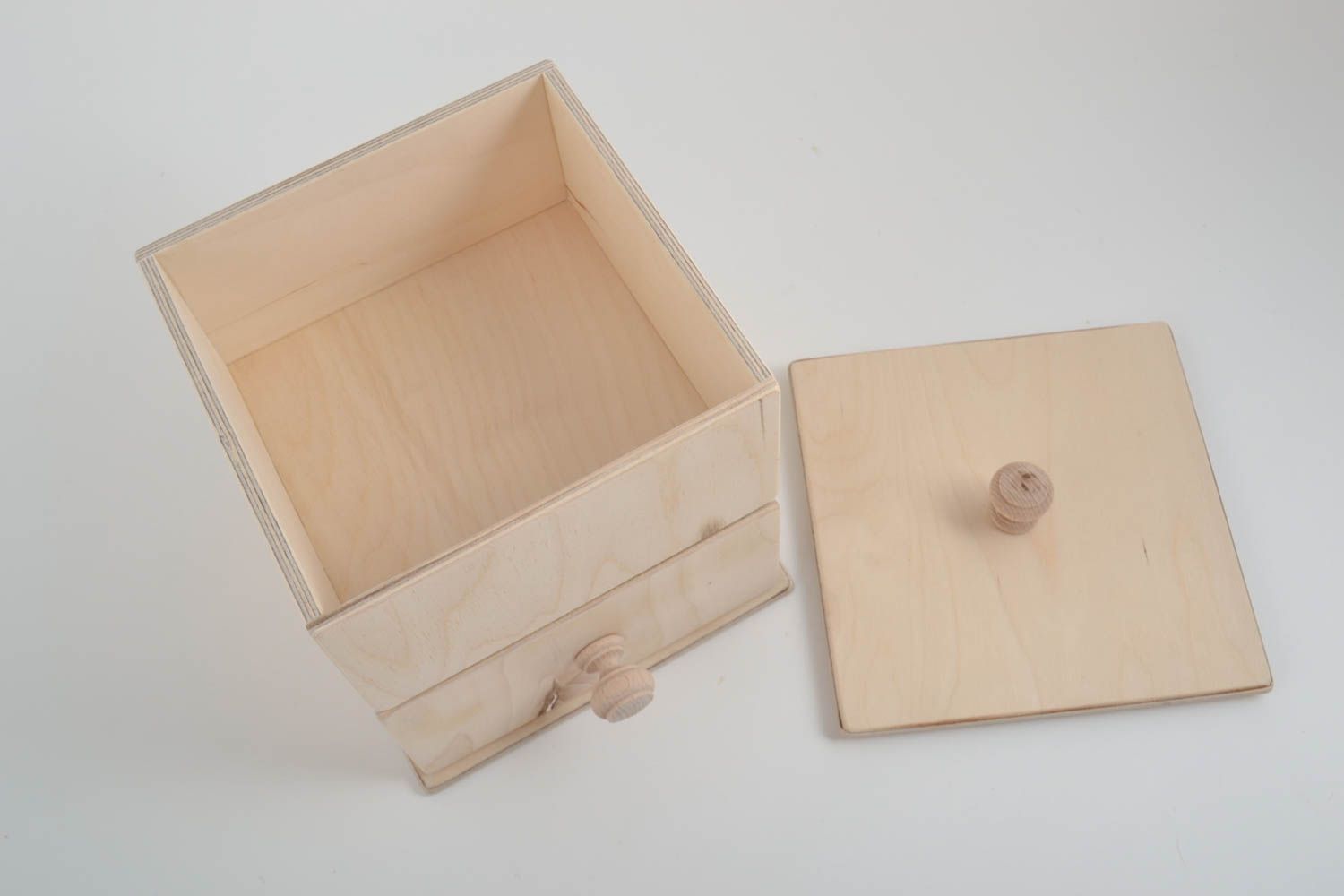 Beautiful handmade wooden blank box DIY wooden craft art supplies gift ideas photo 2