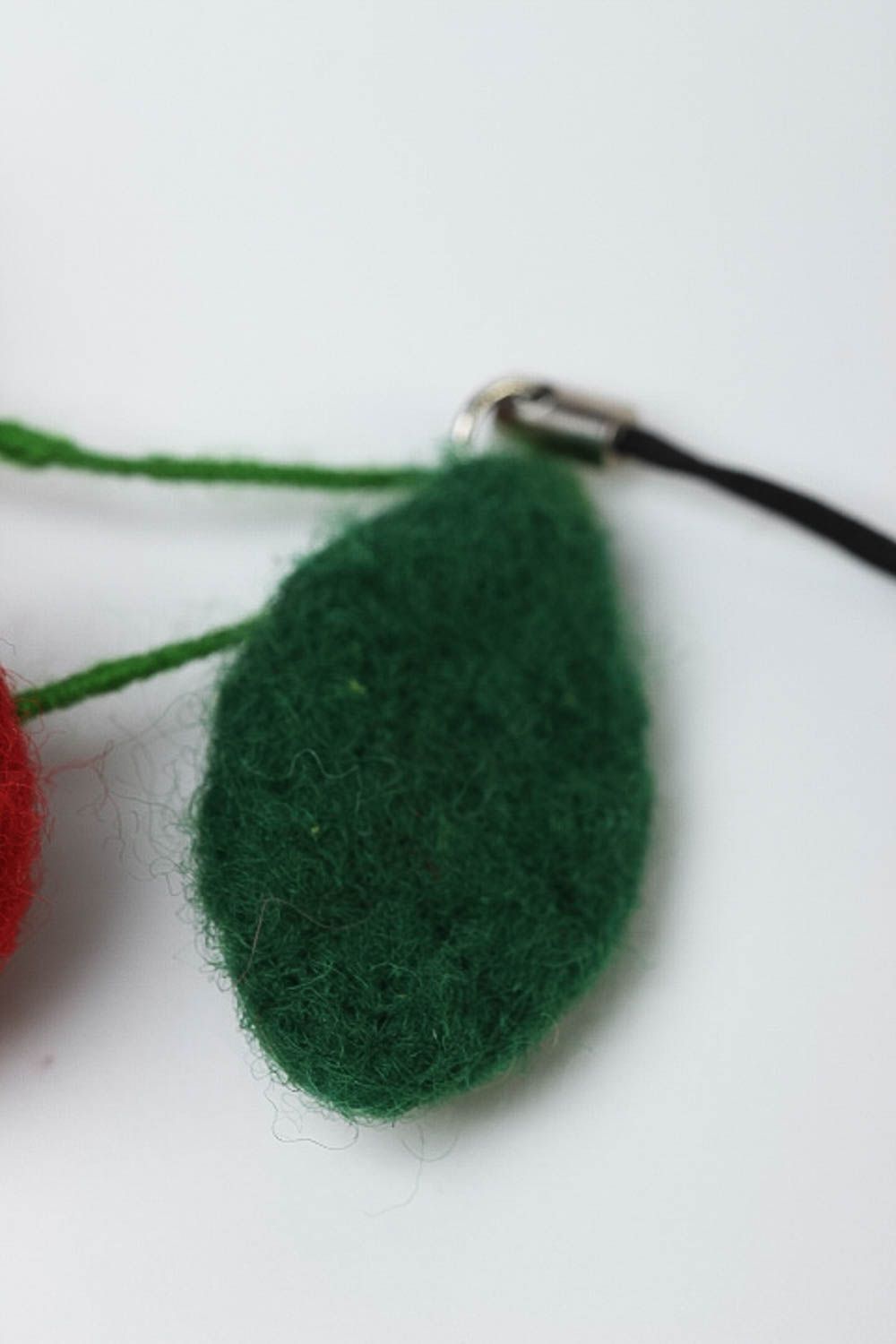 Unusual handmade soft keychain wool felting best keychain bag charm phone charm photo 4
