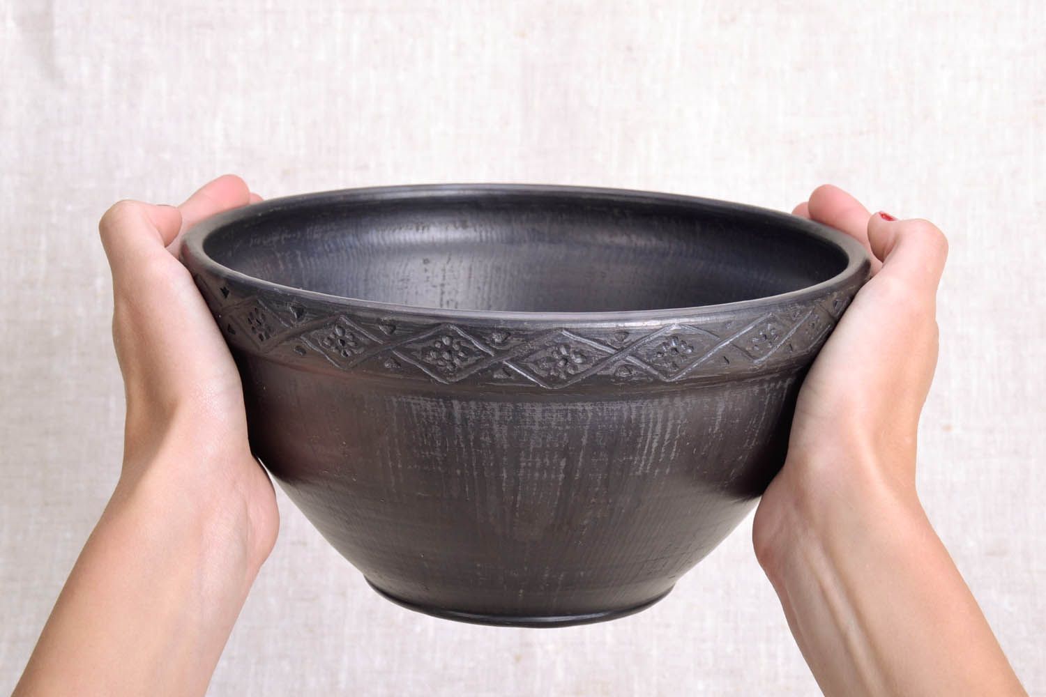 Tigela de argila feita à mão louça de cerâmica decorativa artesanal foto 5