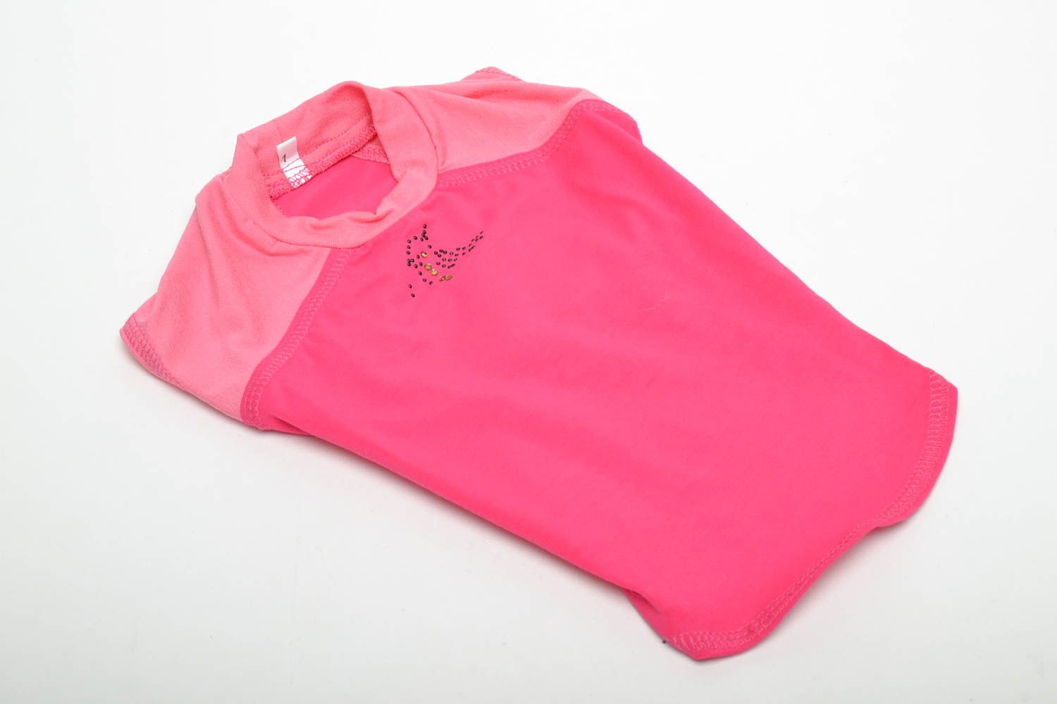 T-shirt pour chien rose original fait main photo 3