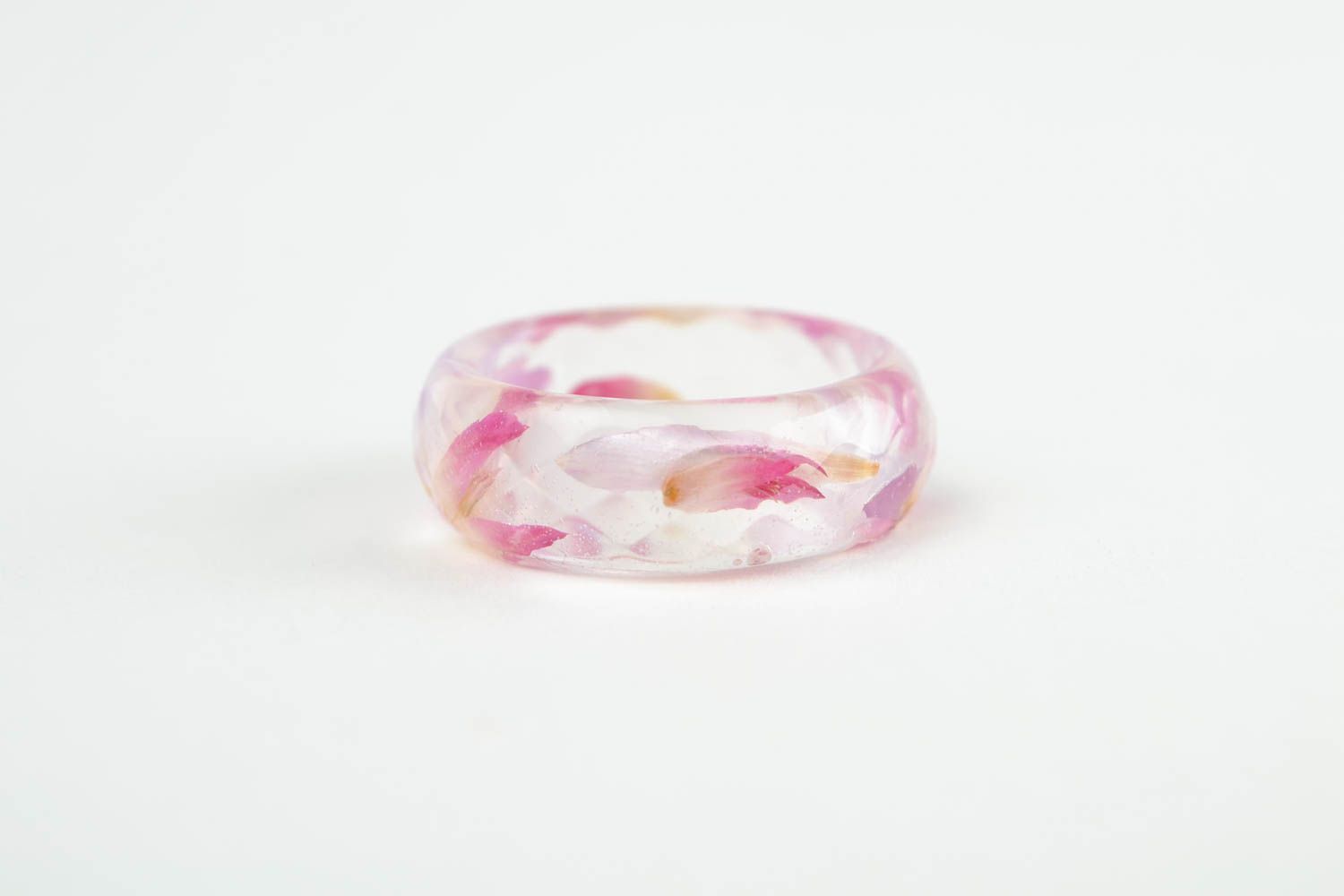 Украшение из эпоксидной смолы ручной работы кольцо с цветами женское кольцо фото 4