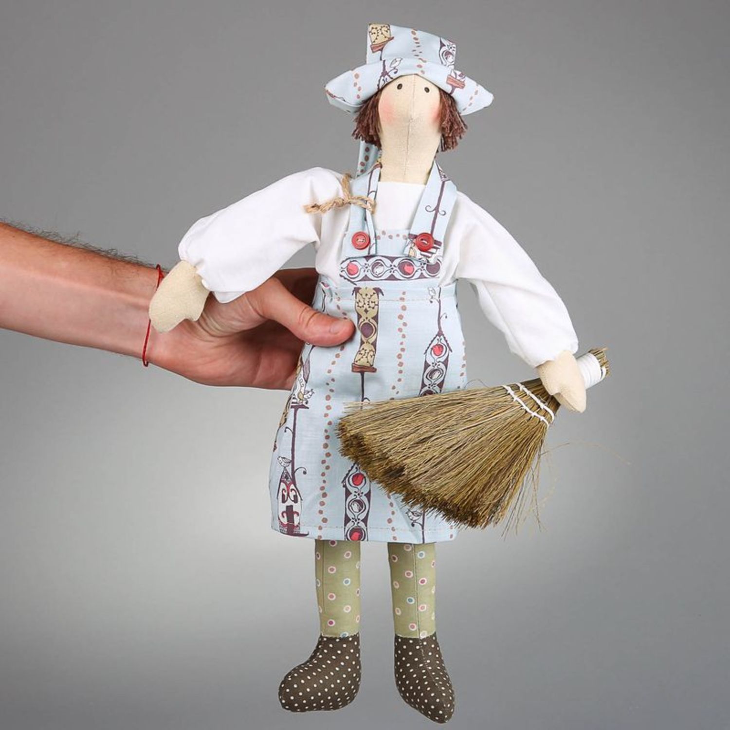 Doll Brownie with a broom photo 3