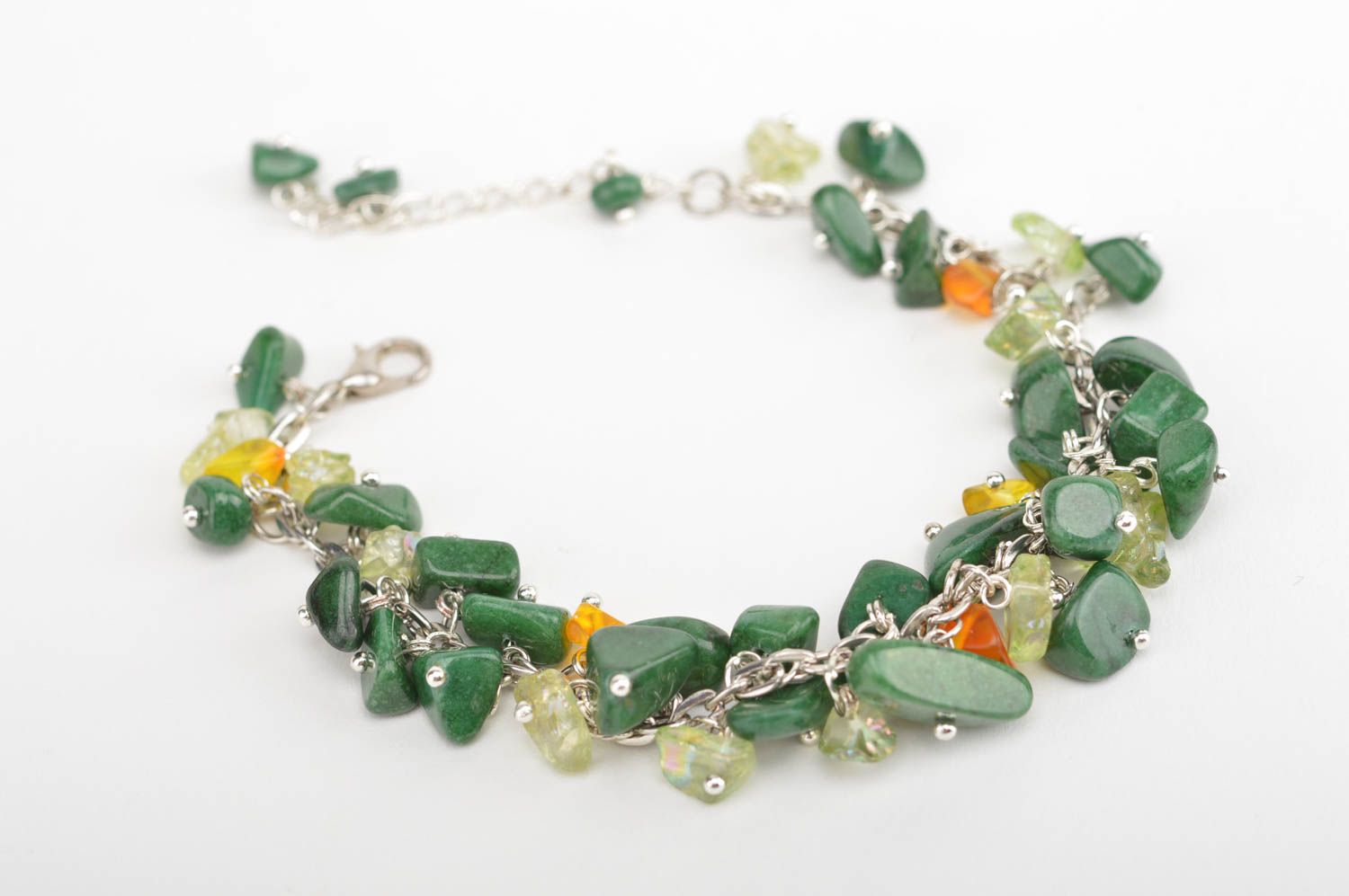 Bracelet vert Bijou fait main en perles fantaisie design Cadeau pour femme photo 3