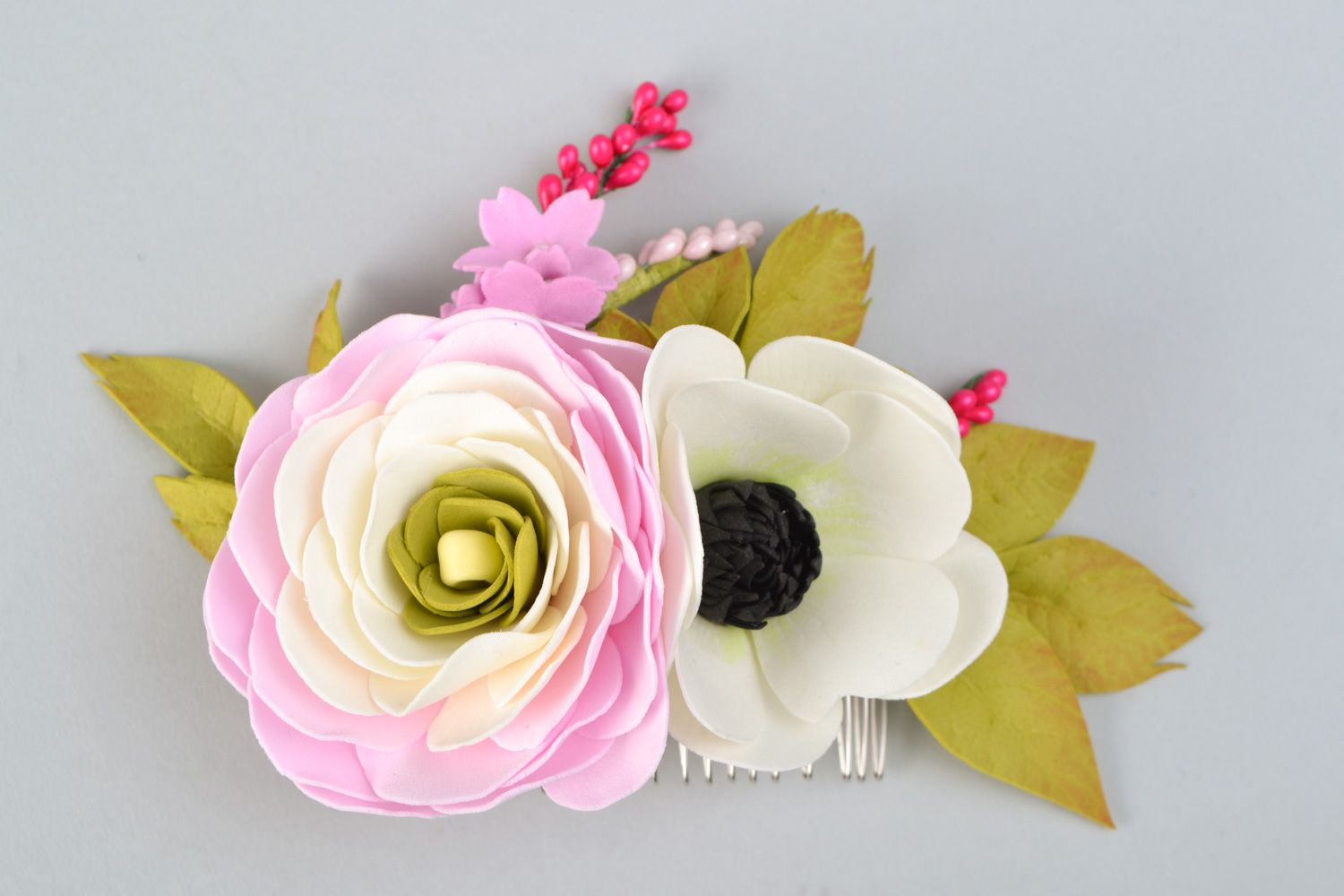 Handmade hair comb designer hair comb unusual accessory for women flower comb photo 4