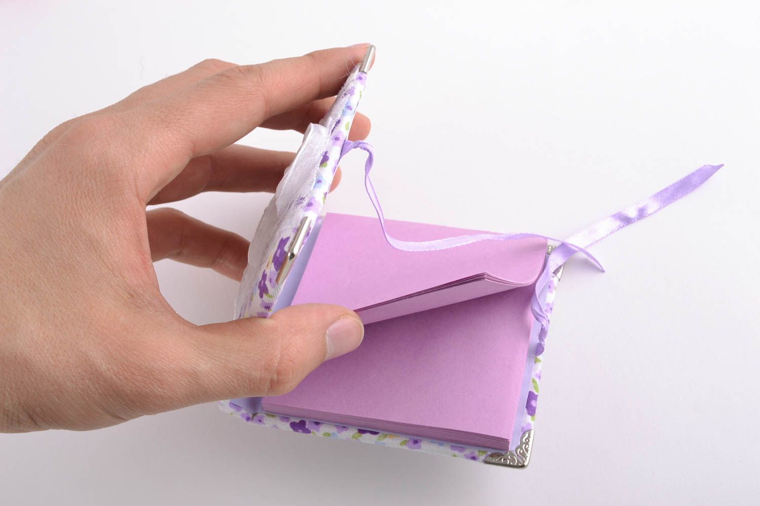 Carnet avec pages détachables violettes fait main couverture molle cadeau fille photo 5