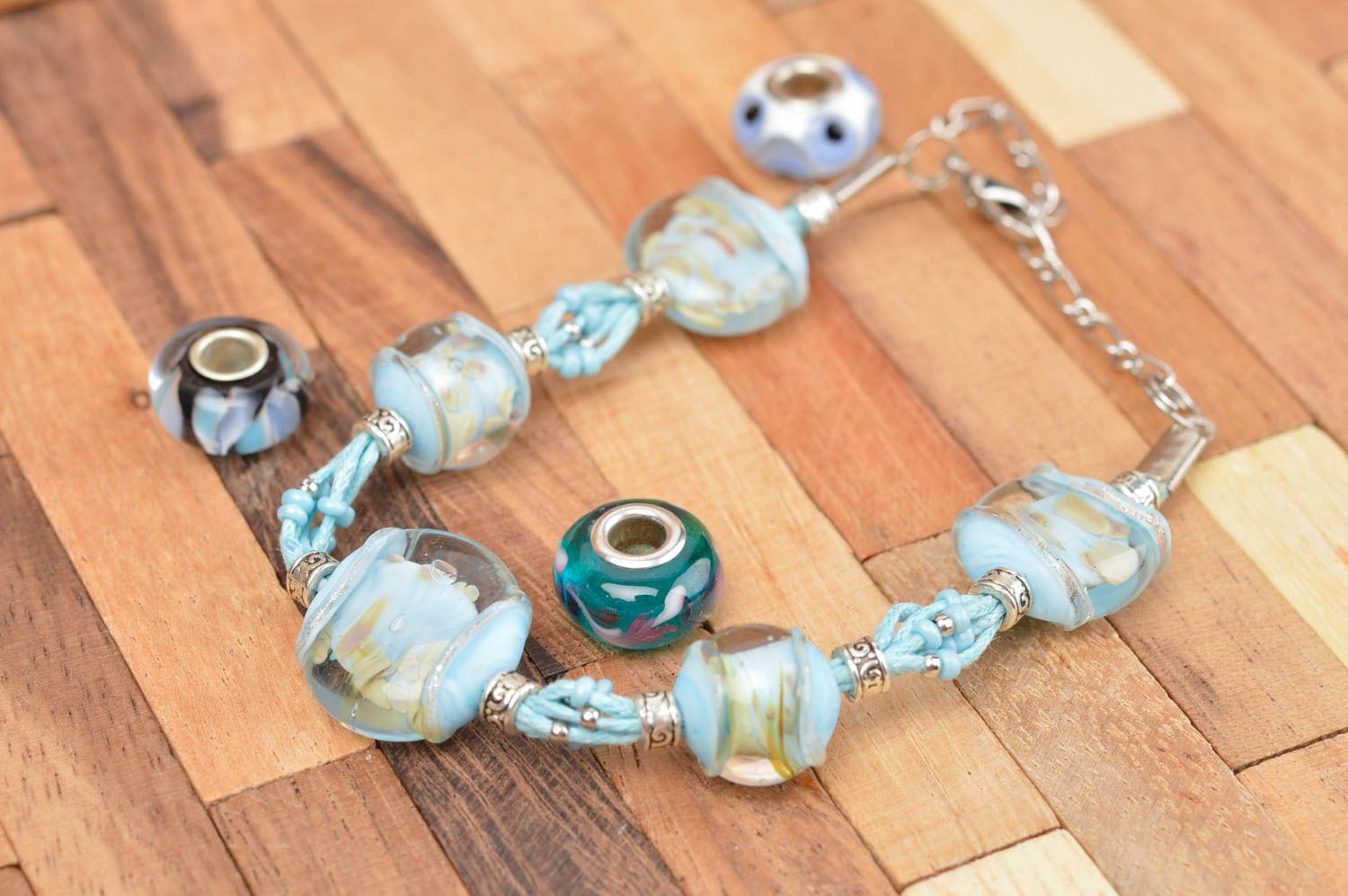 Handmade designer bracelet glass bracelet glass jewelry present for women photo 1