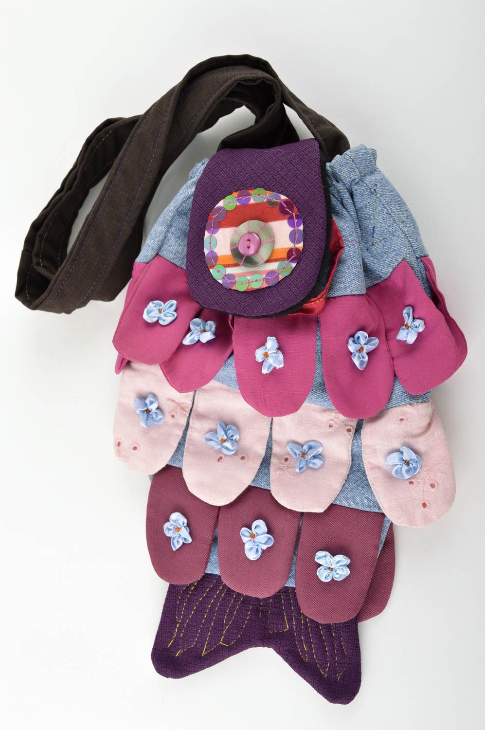 Handmade unusual textile bag stylish female cute bag bright summer accessory photo 5