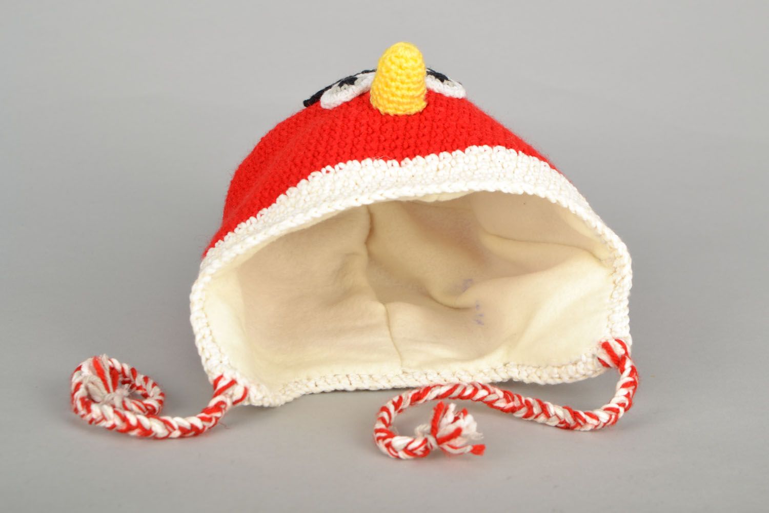 Cappello angry birds di lana fatto a mano accessorio divertente da bambini
 foto 3