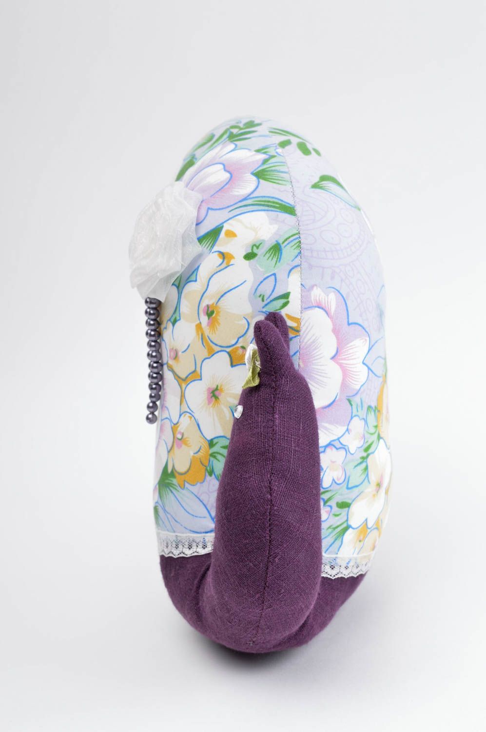 Juguete artesanal caracol lila con flores peluche original regalo para niños foto 3