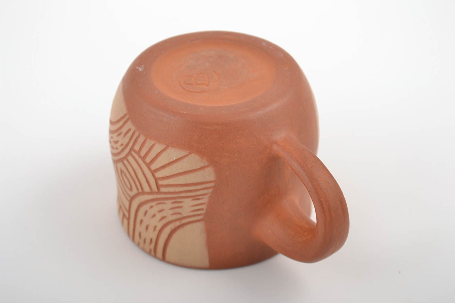 Taza de cerámica hecha a mano con ornamento para té 250 ml foto 4