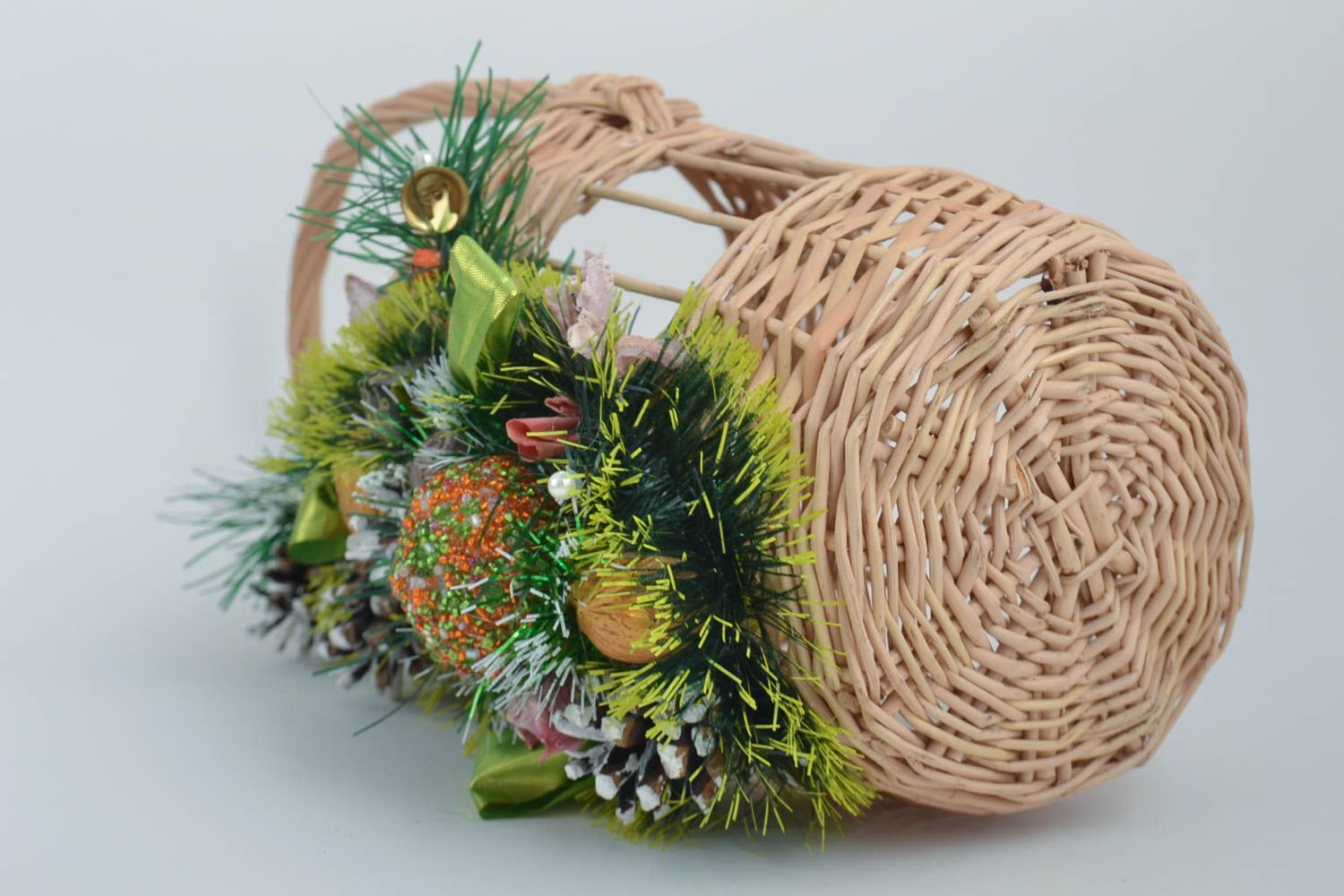 Handmade Aufbewahrungskorb mit Deckel Korb mit Henkel Weihnachten Dekoration  foto 3