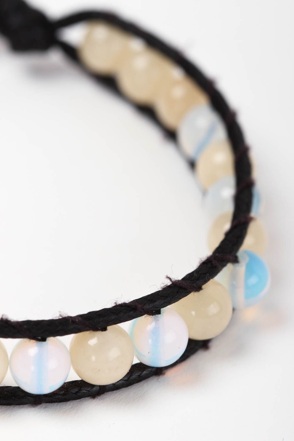 Handmade Mondstein Onyx Perlen Armband Schmuck aus Edelsteinen Frauen Accessoire foto 3