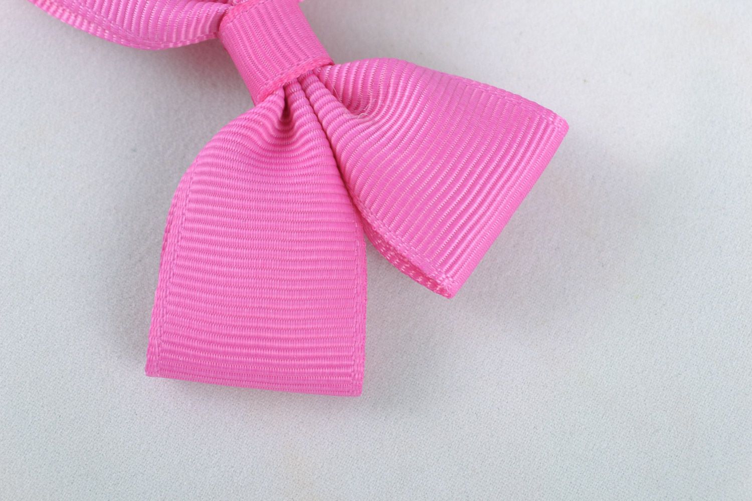 Set of handmade rep ribbon bows for hair ties and clips 2 pieces DIY hair accessories photo 4