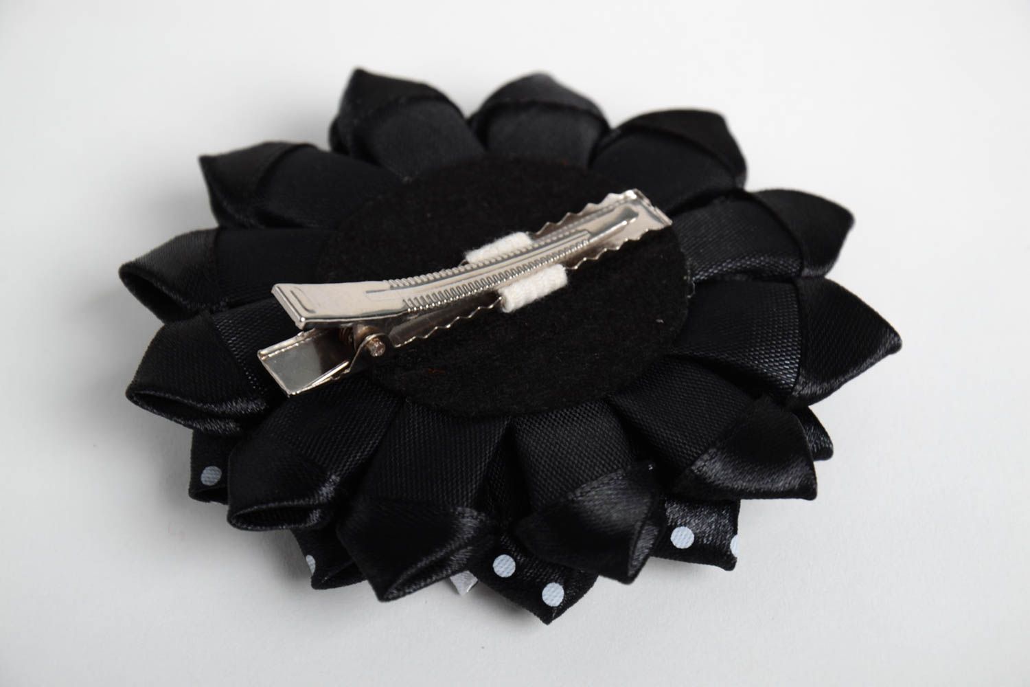 Handmade Damen Modeschmuck Haarspange Blume Accessoire für Haare schwarz modisch foto 4