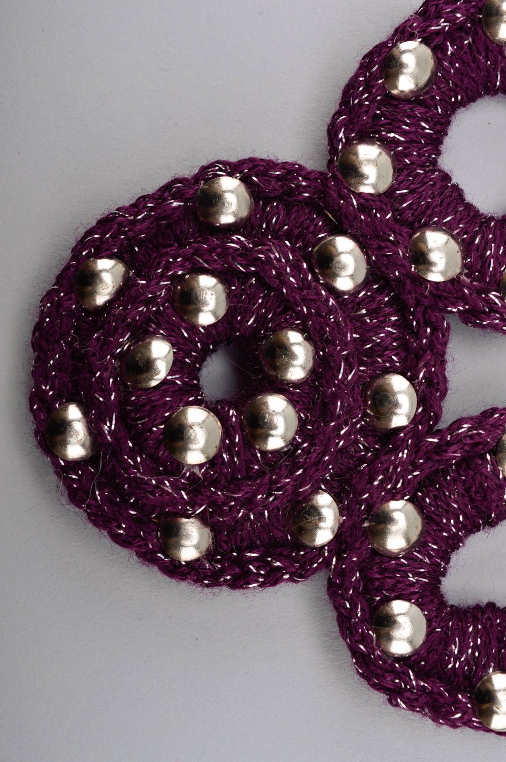 Collar artesanal estiloso de color violeta bisutería de moda regalo para mujer foto 3
