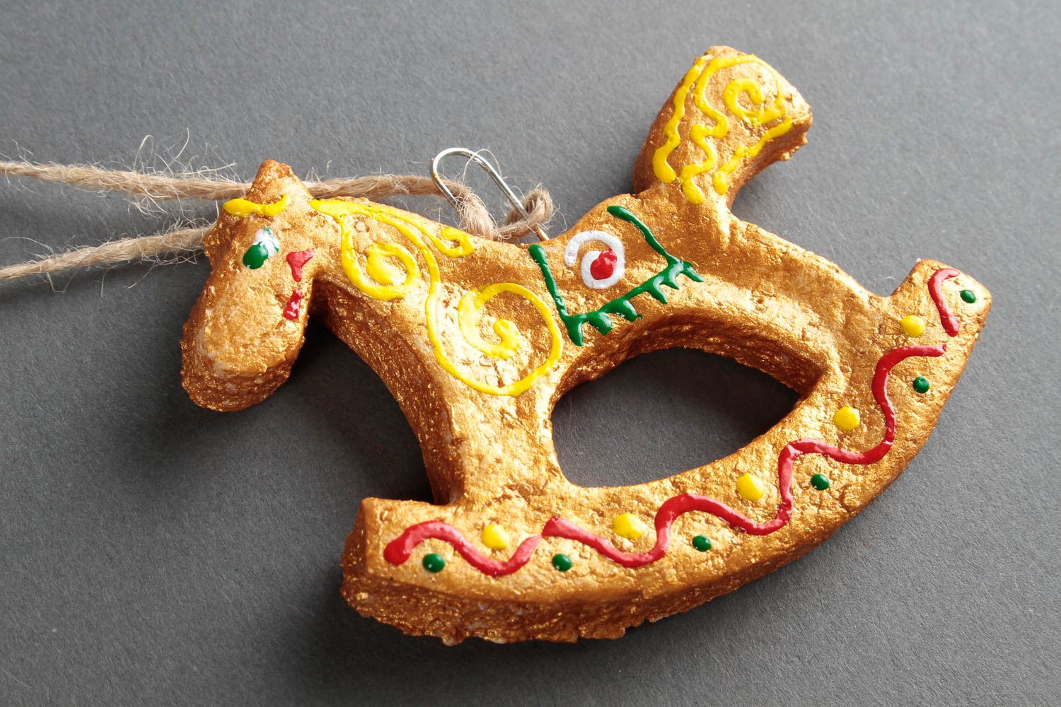 Décoration sapin faite main Déco Noël petit cheval pâte à sel Accessoire Noël photo 5