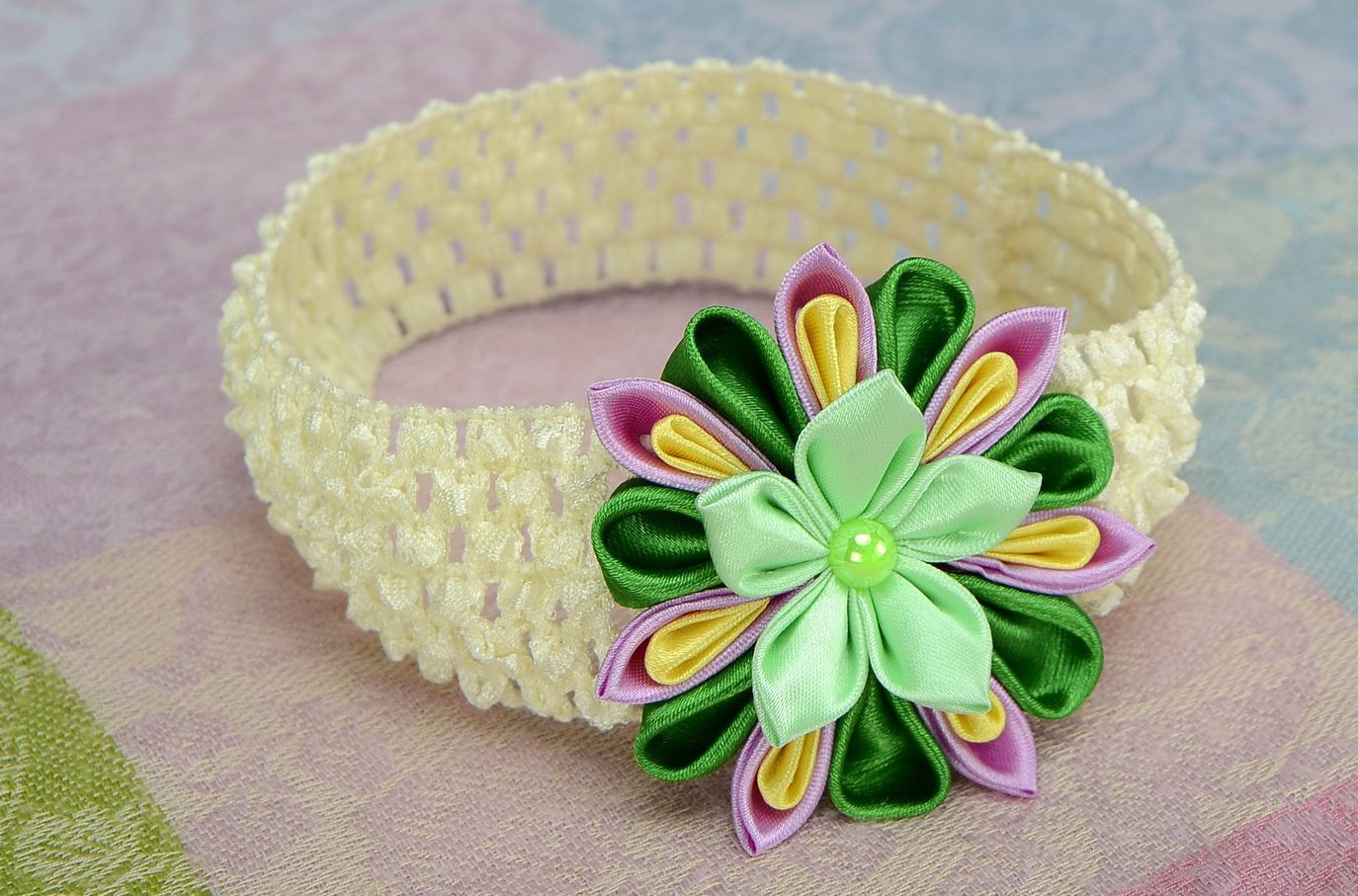 Elastic headband with flower photo 5