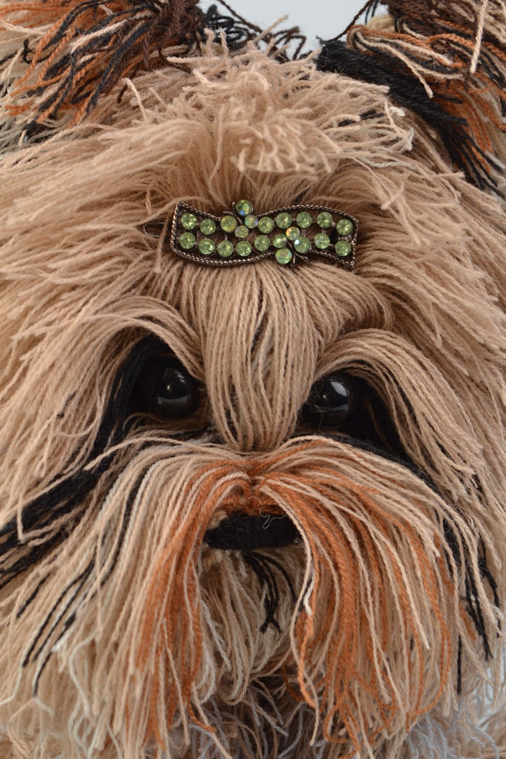 Weiches nettes gehäkeltes Kuscheltier Hund aus Fäden handmade Yorkshire Terrier
 foto 4