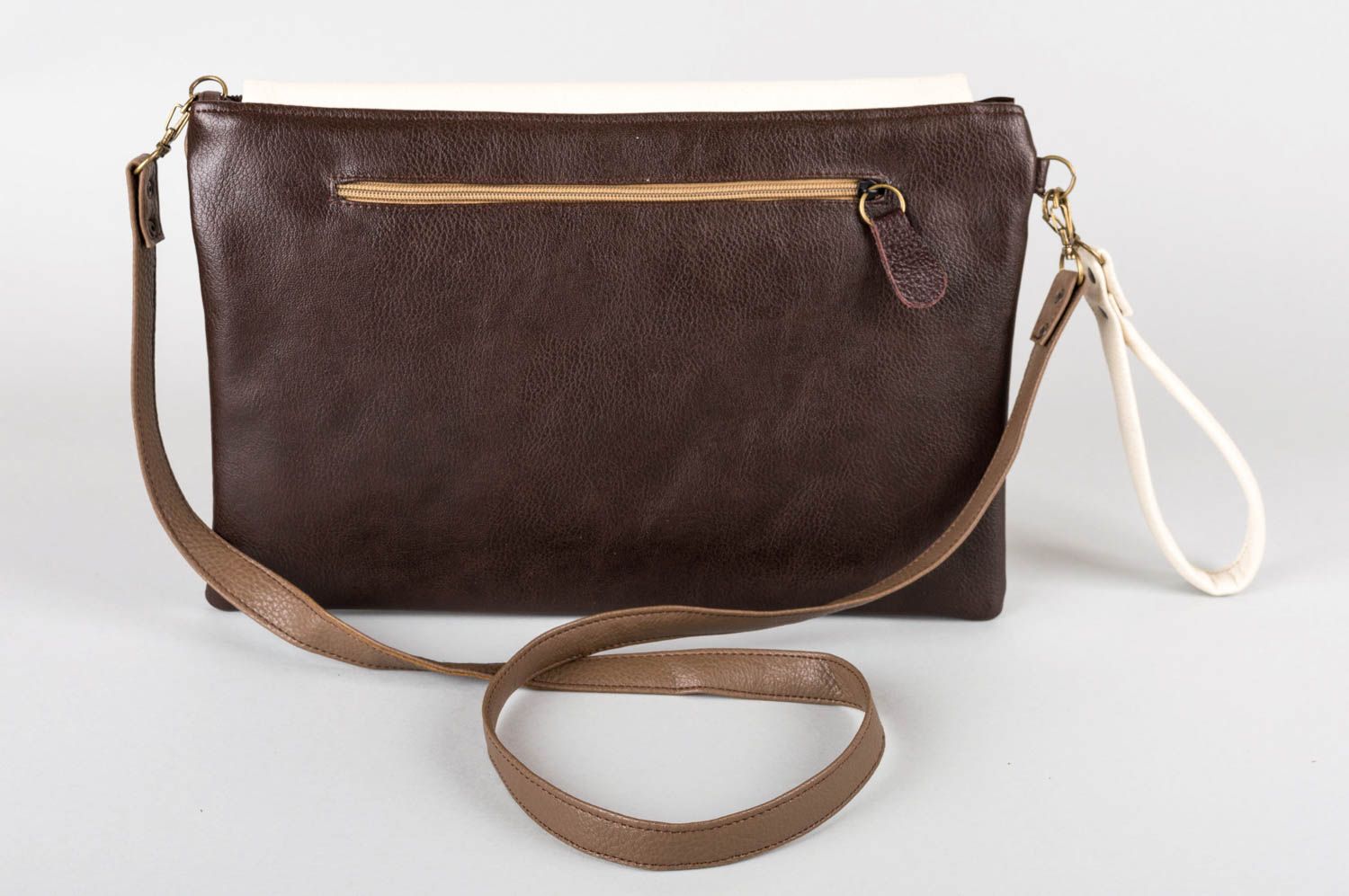 Unusual stylish handmade faux leather shoulder bag fashion accessories gift idea photo 2