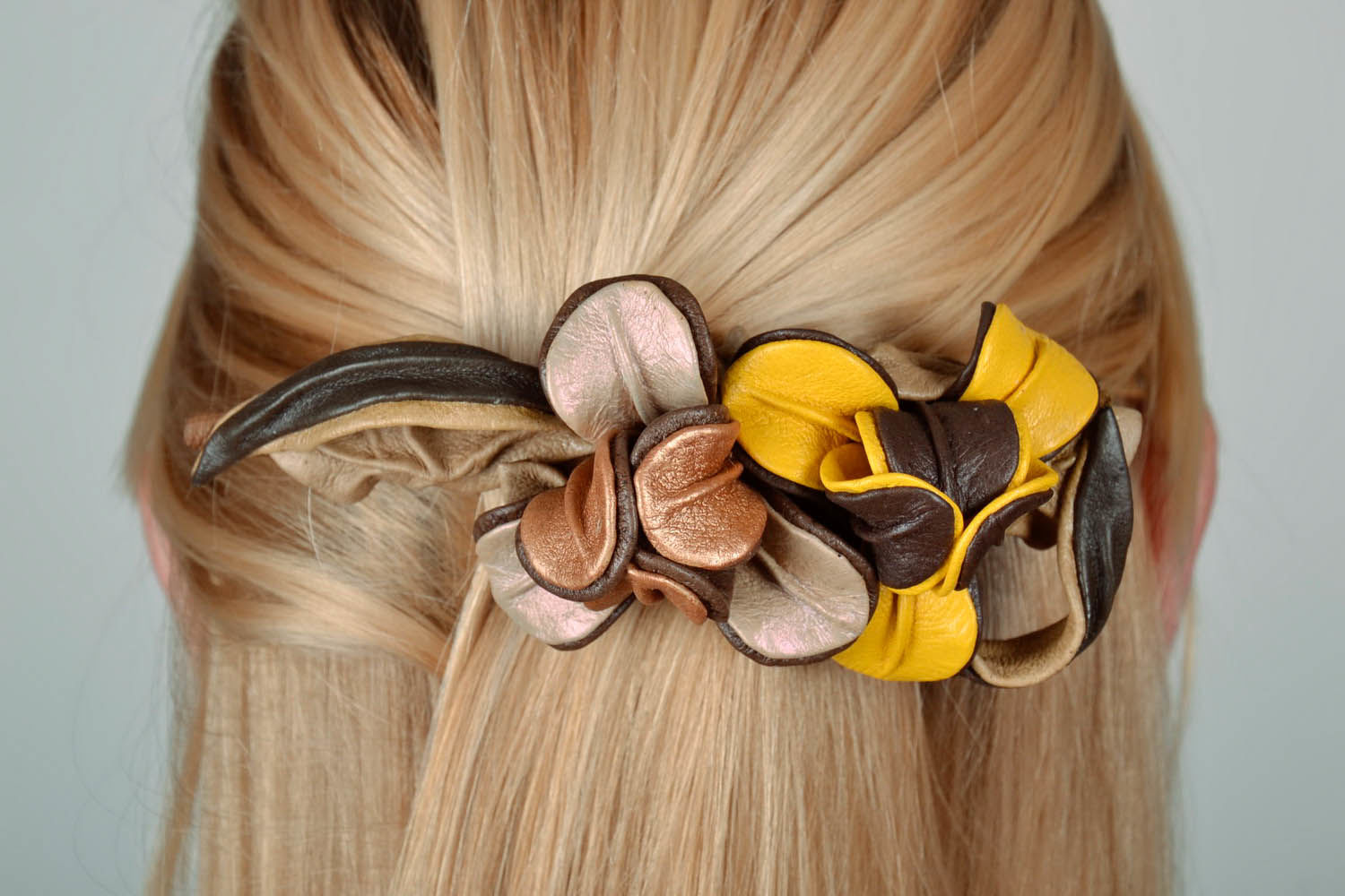 Hair Pin Made of Natural Leather photo 5