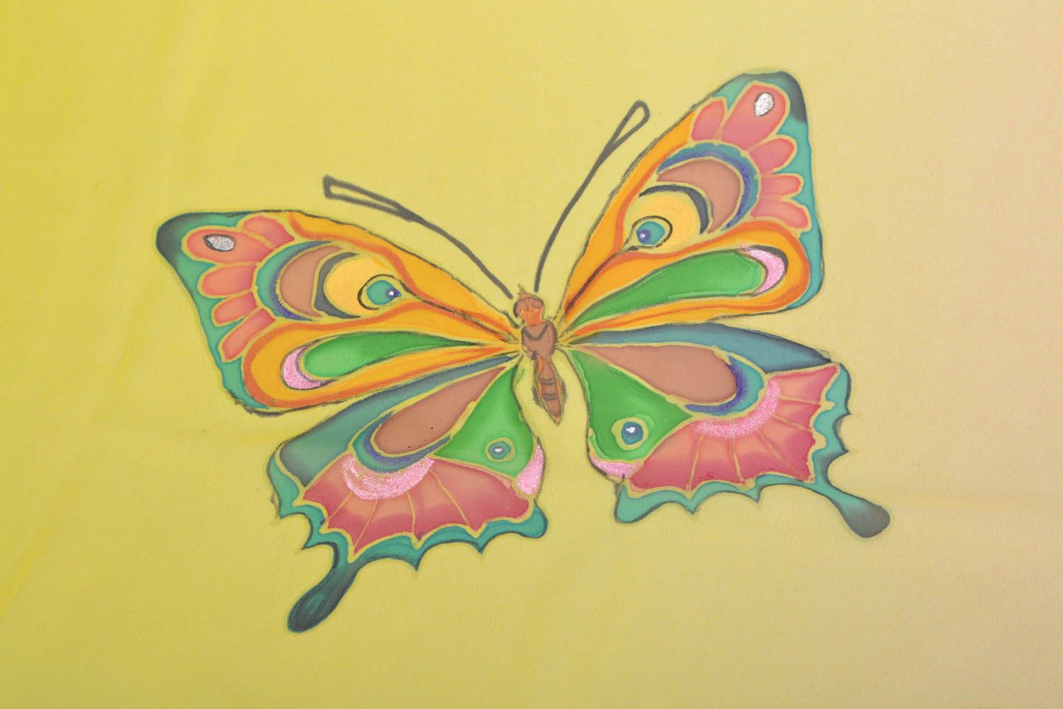 Paréo multicolore en mousseline fait main Papillons photo 4