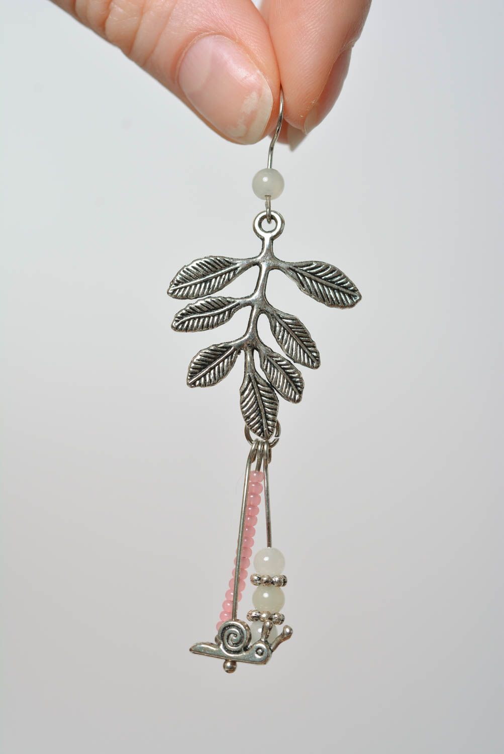 Handmade beaded earrings unusual designer earrings stylish female accessory photo 4