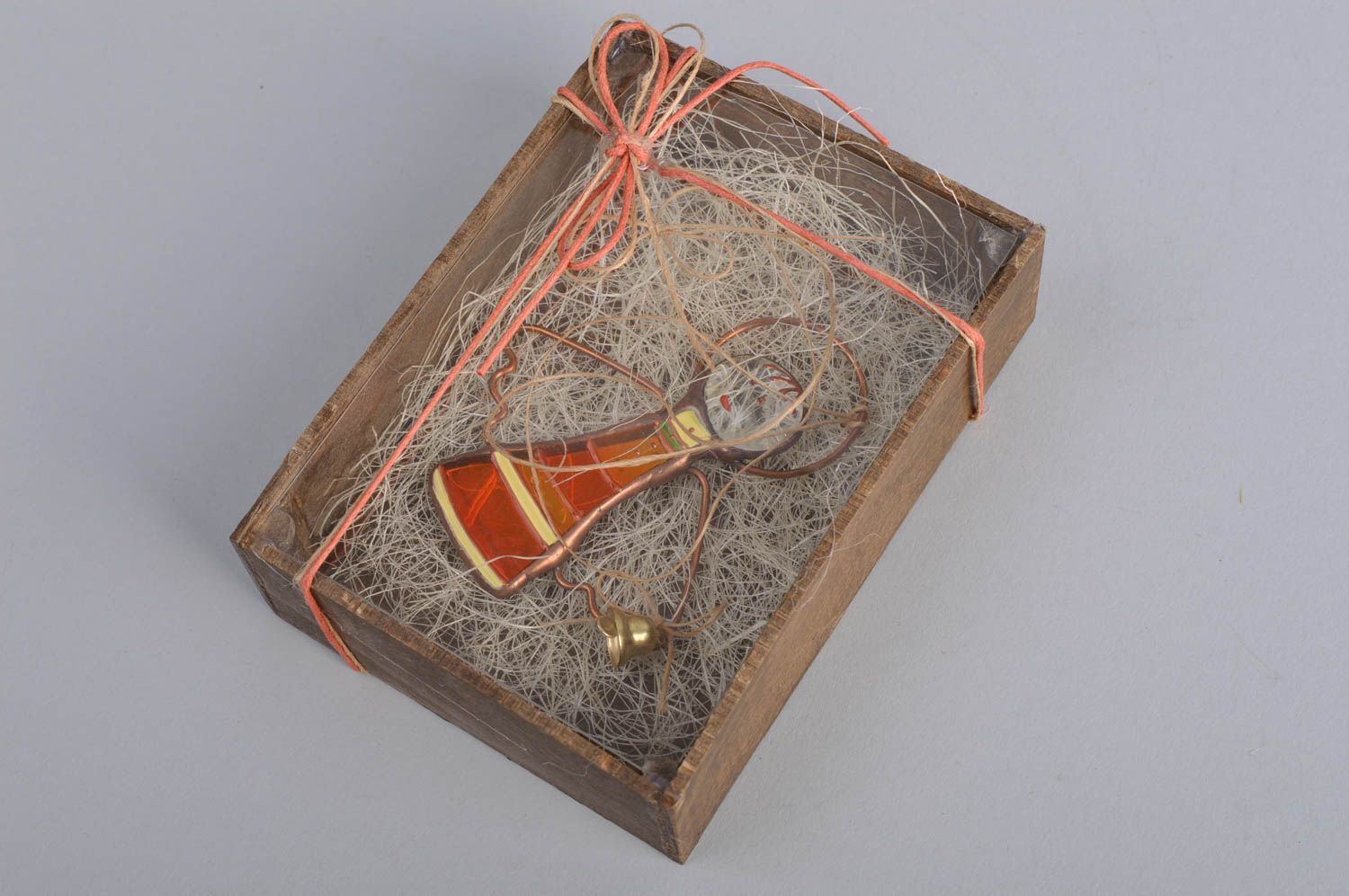 Handmade Deko Anhänger Engel aus Glas mit Verpackung für Geschenk Künstlerarbeit foto 5