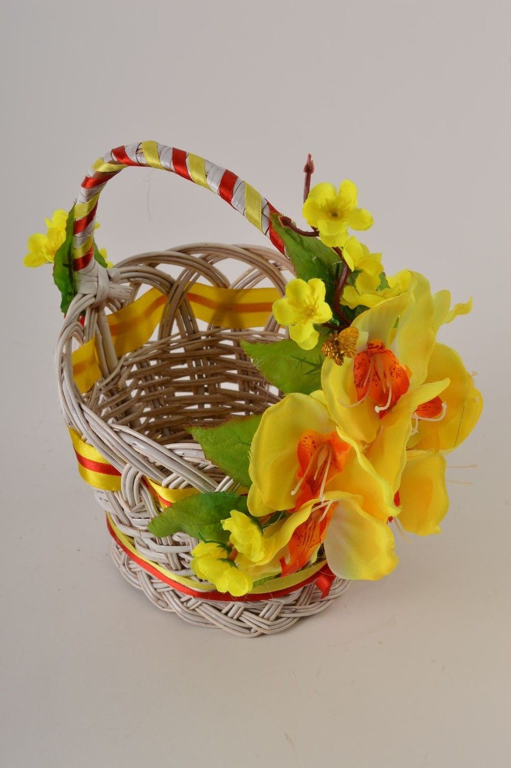 Handmade present for women designer woven basket small bakset for decor photo 4