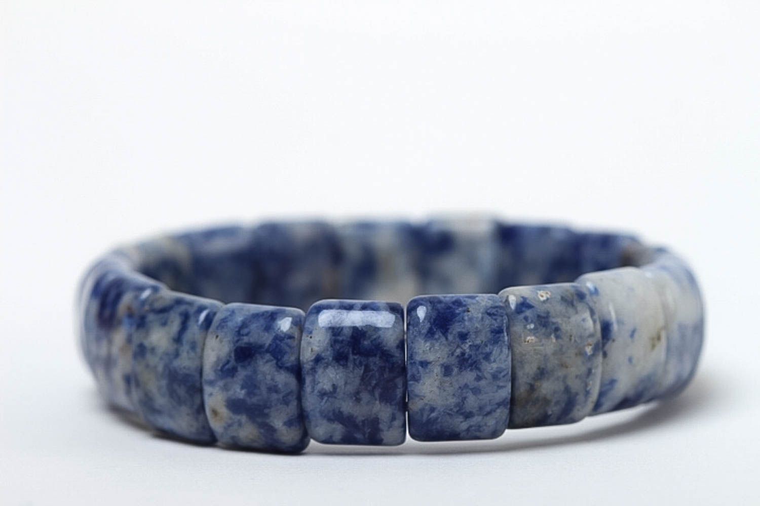 Bracelet en lapis-lazuli Bijou fait main bleu original élégant Cadeau femme photo 4