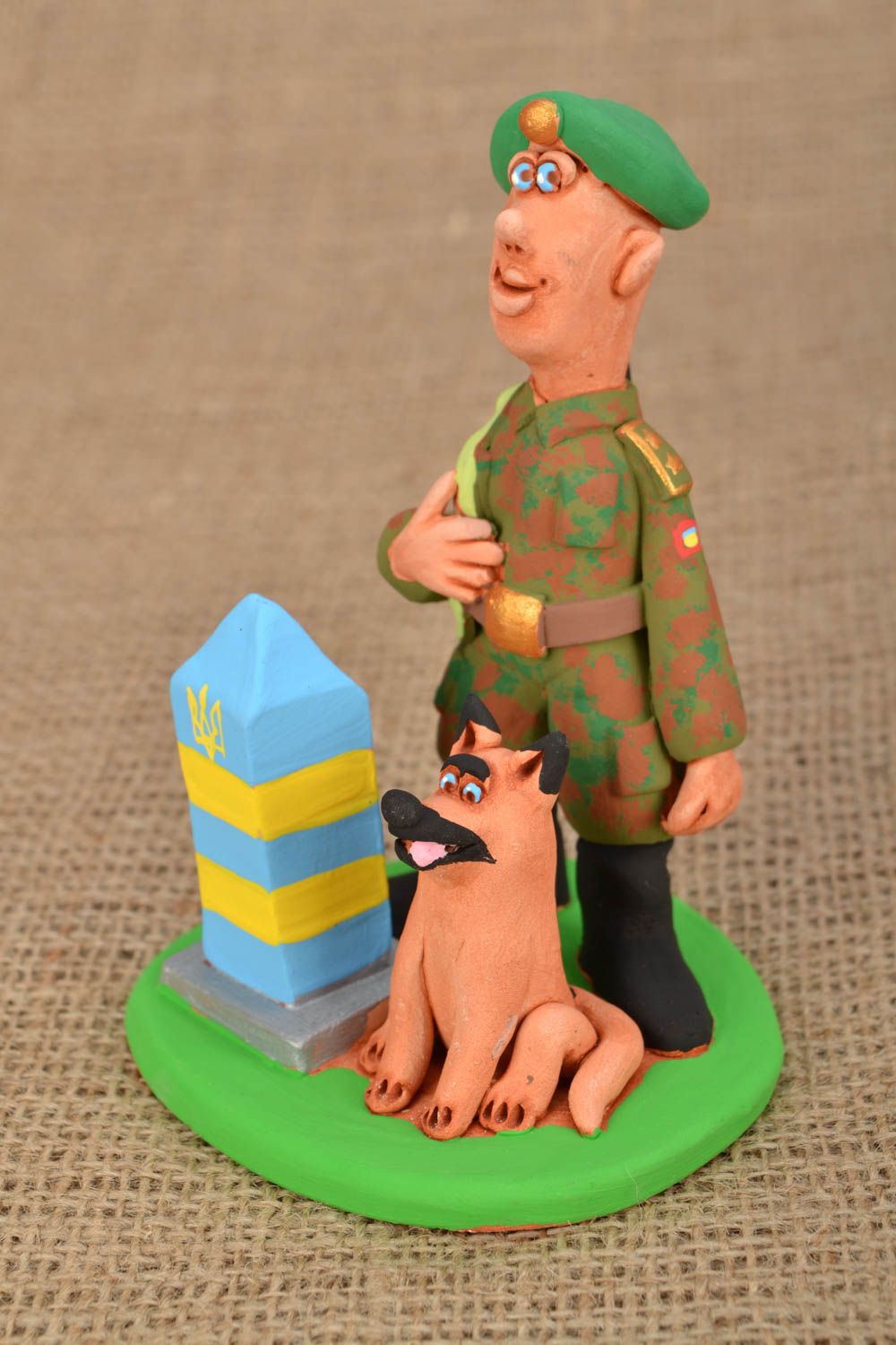 Painted ceramic figurine Border Guard photo 1