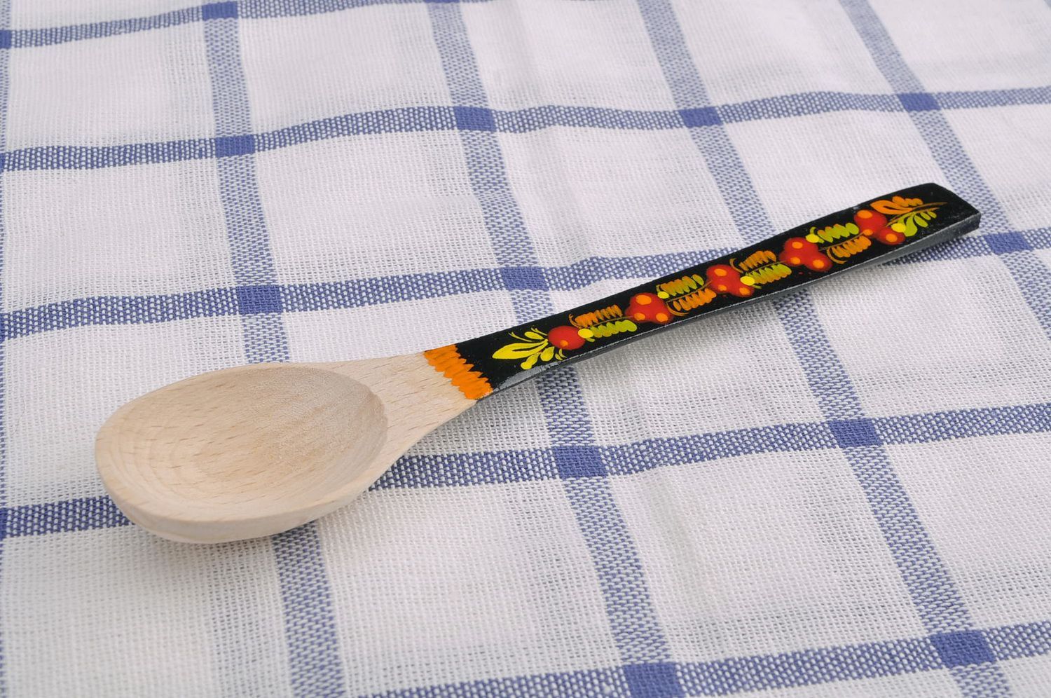 Teaspoon with black handle, painted manually photo 5