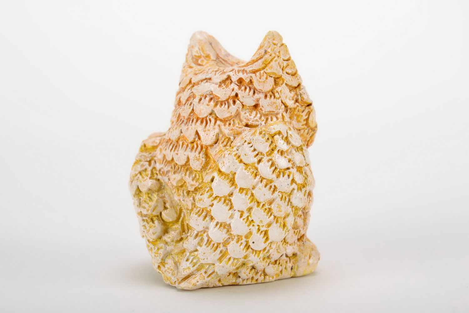 Statuette made of sculptural plaster in the form of owl photo 3