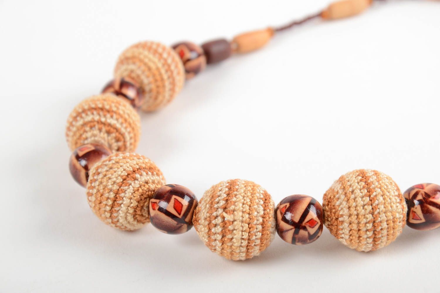 Brown designer necklace handmade wooden accessory stylish beautiful jewelry photo 3