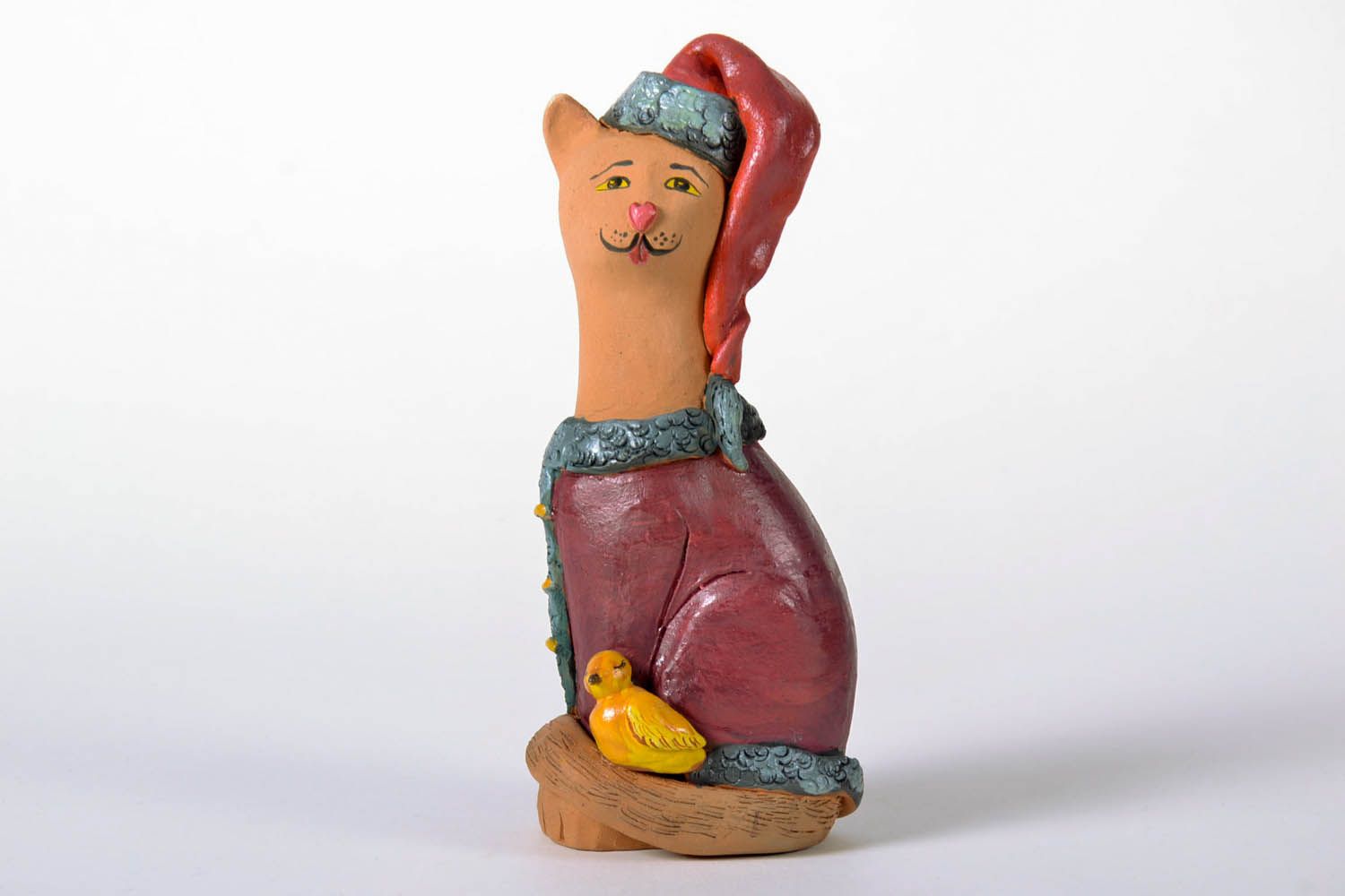 Figurine en céramique Chat-cosaque faite main photo 2