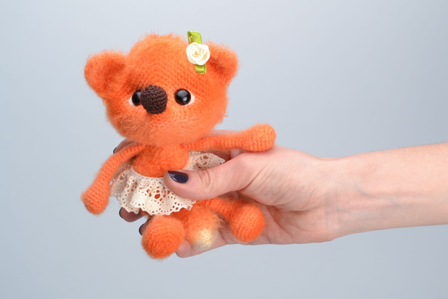 Crochet wool toy fox photo 2