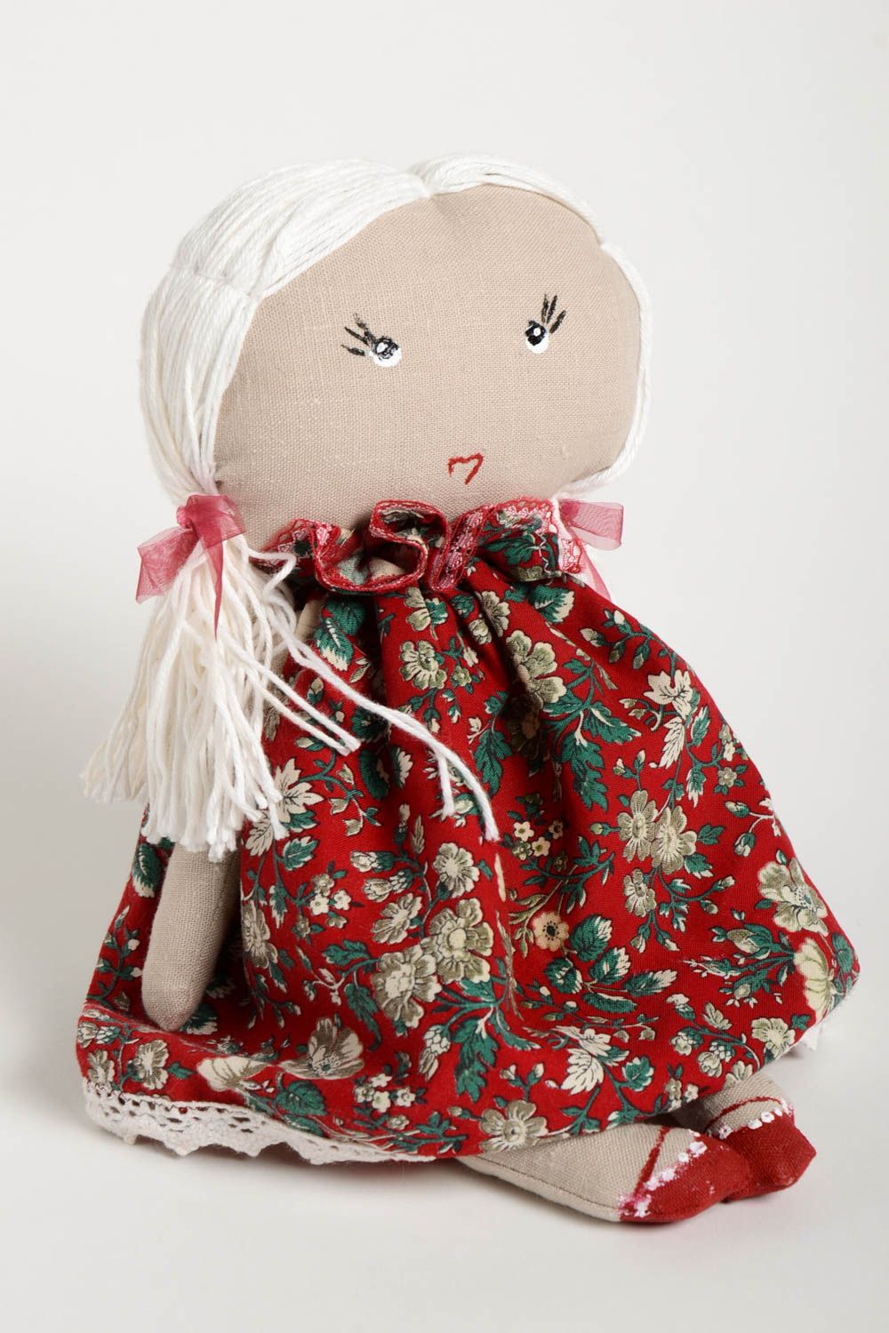 Handmade beautiful designer toy unusual textile doll interior stylish toy photo 2