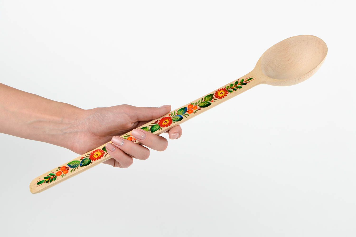 Handmade designer wooden spoon stylish unusual spoon kitchen ware in eco style photo 2