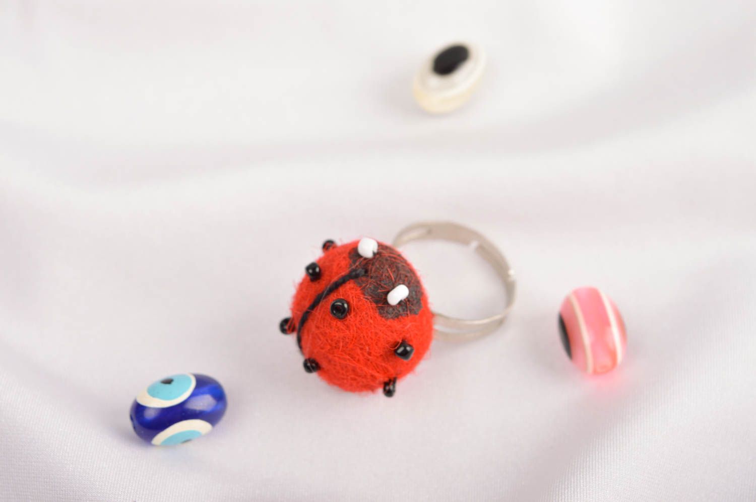 Homemade jewelry designer seal ring wool felting fashion accessories big ring photo 1