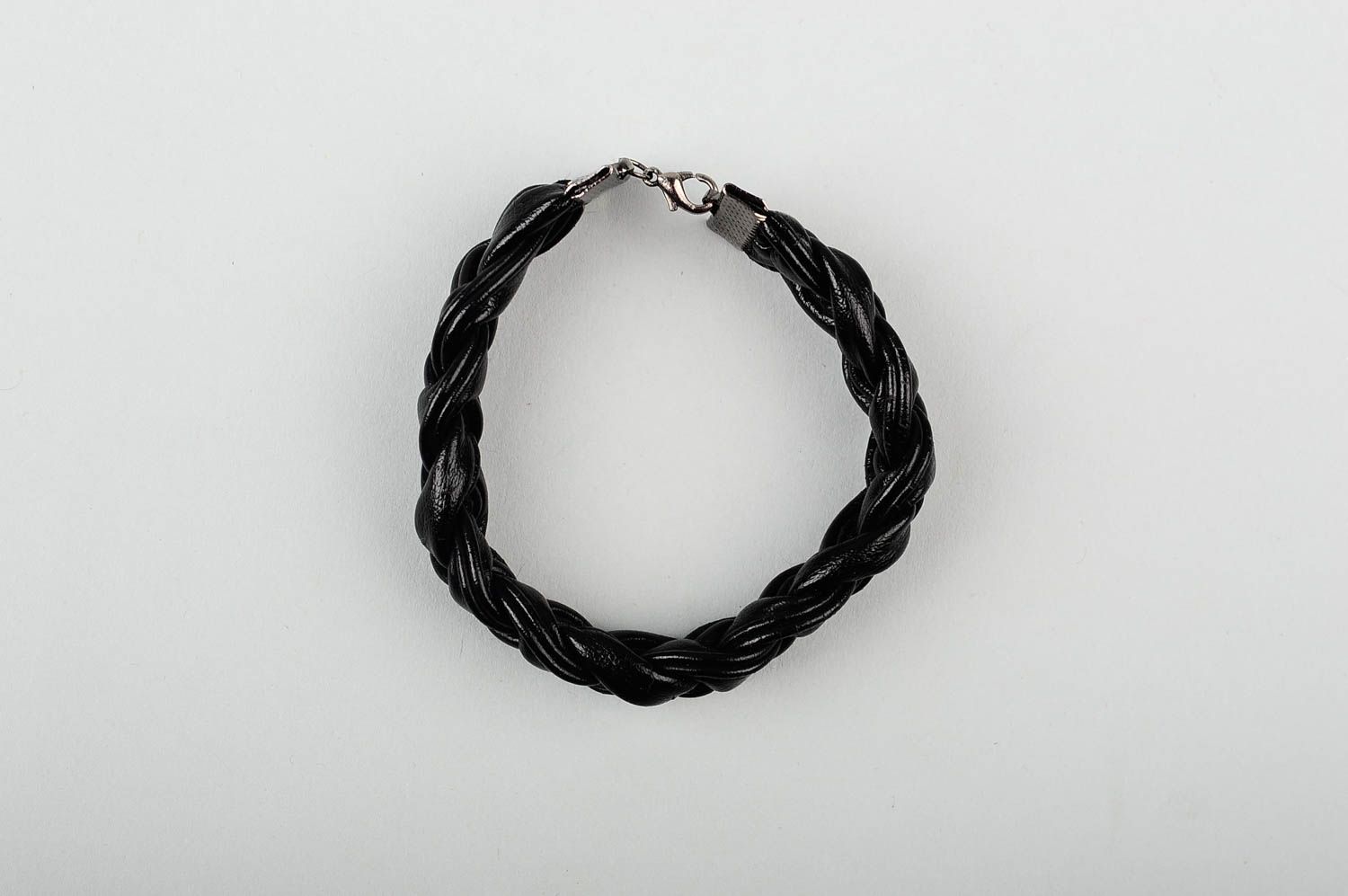 Handmade black female bracelet elegant unusual bracelet stylish jewelry photo 4