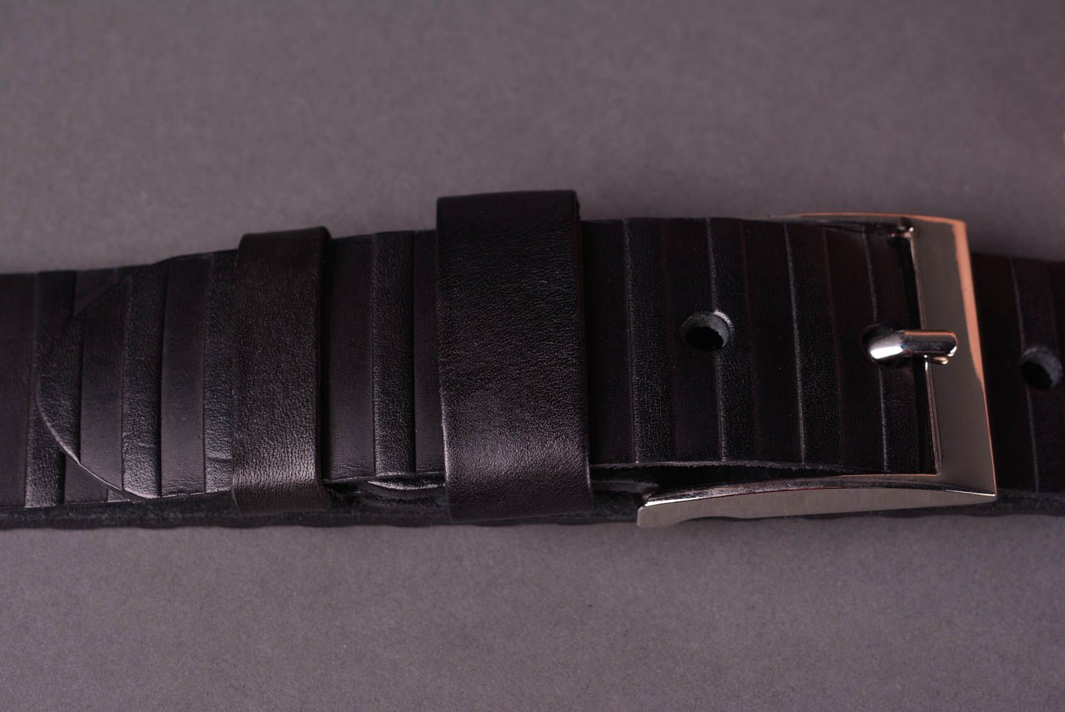 Ремень ручной работы кожаный ремень универсальный необычный подарок черный фото 5