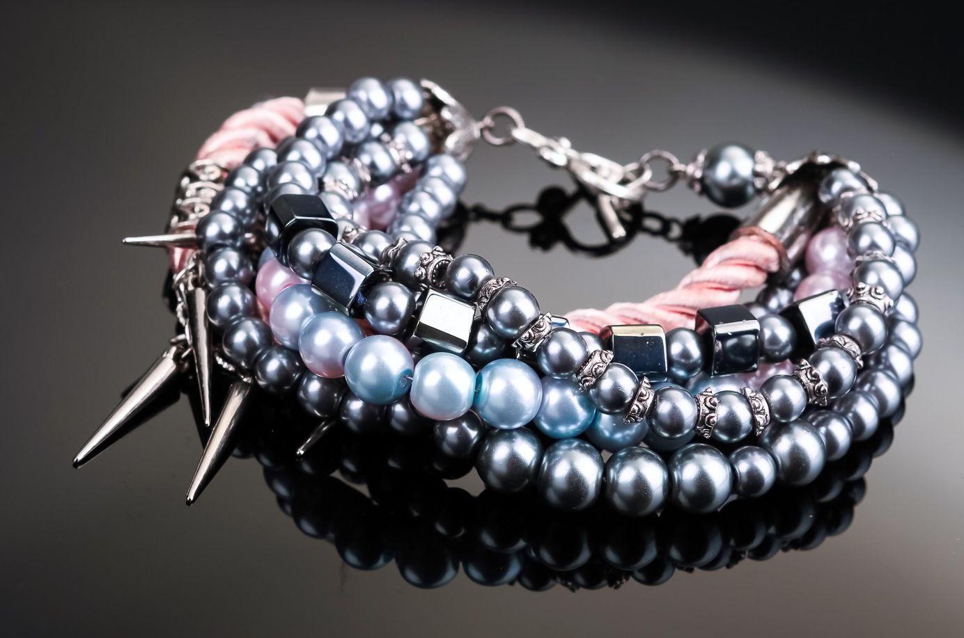 Bracelet métallique des perles en céramique Espoir photo 2