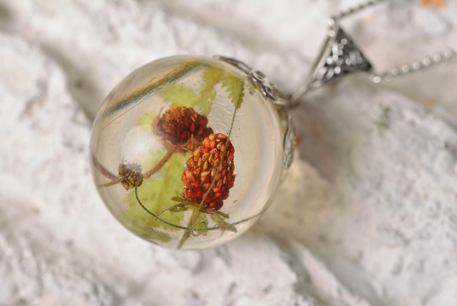 Botanic pendant botanic jewelry handmade pendant with natural flowers for girls photo 1