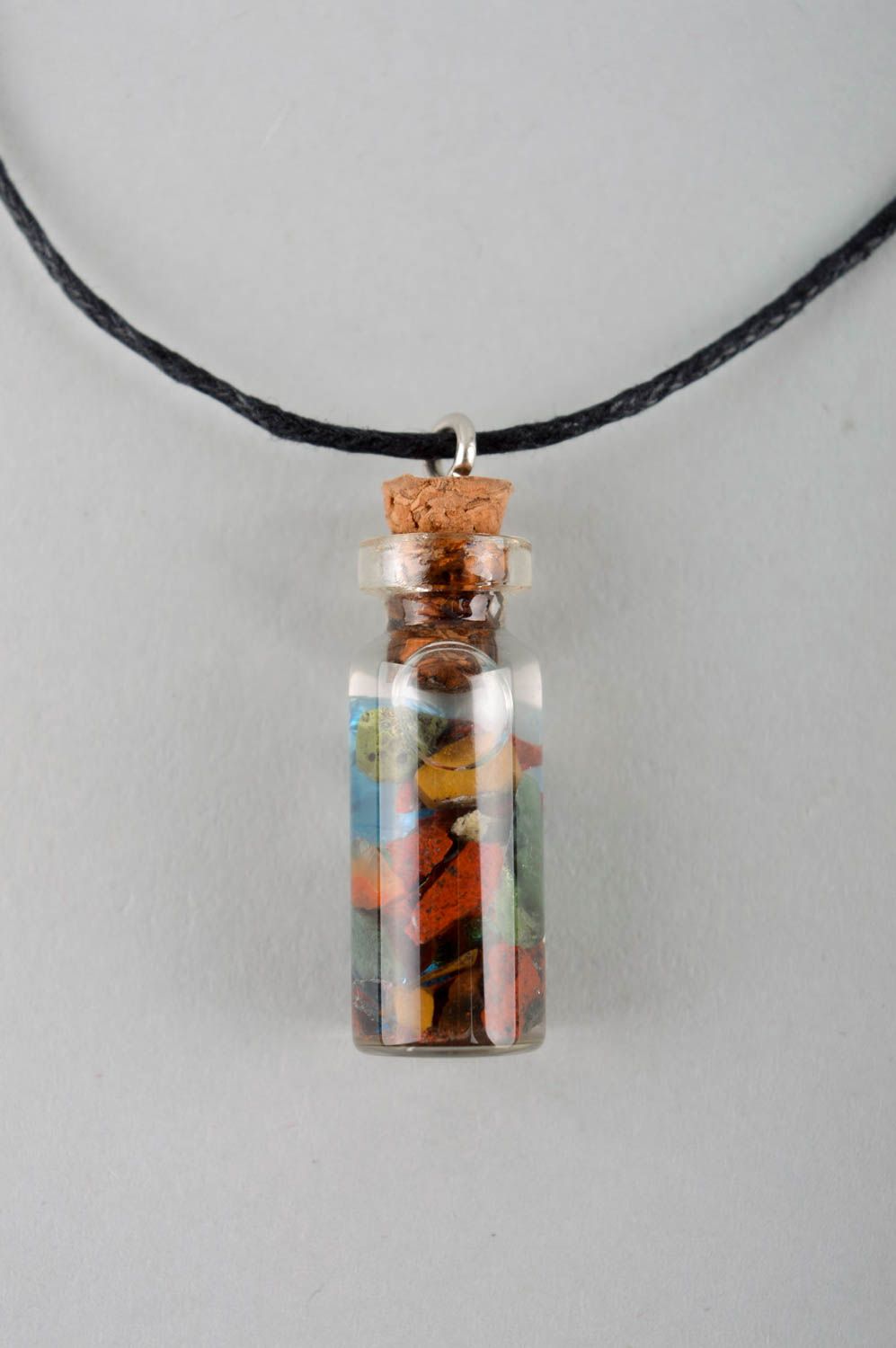 Glass vial pendant necklace homemade jewelry long necklace gifts for lady photo 3